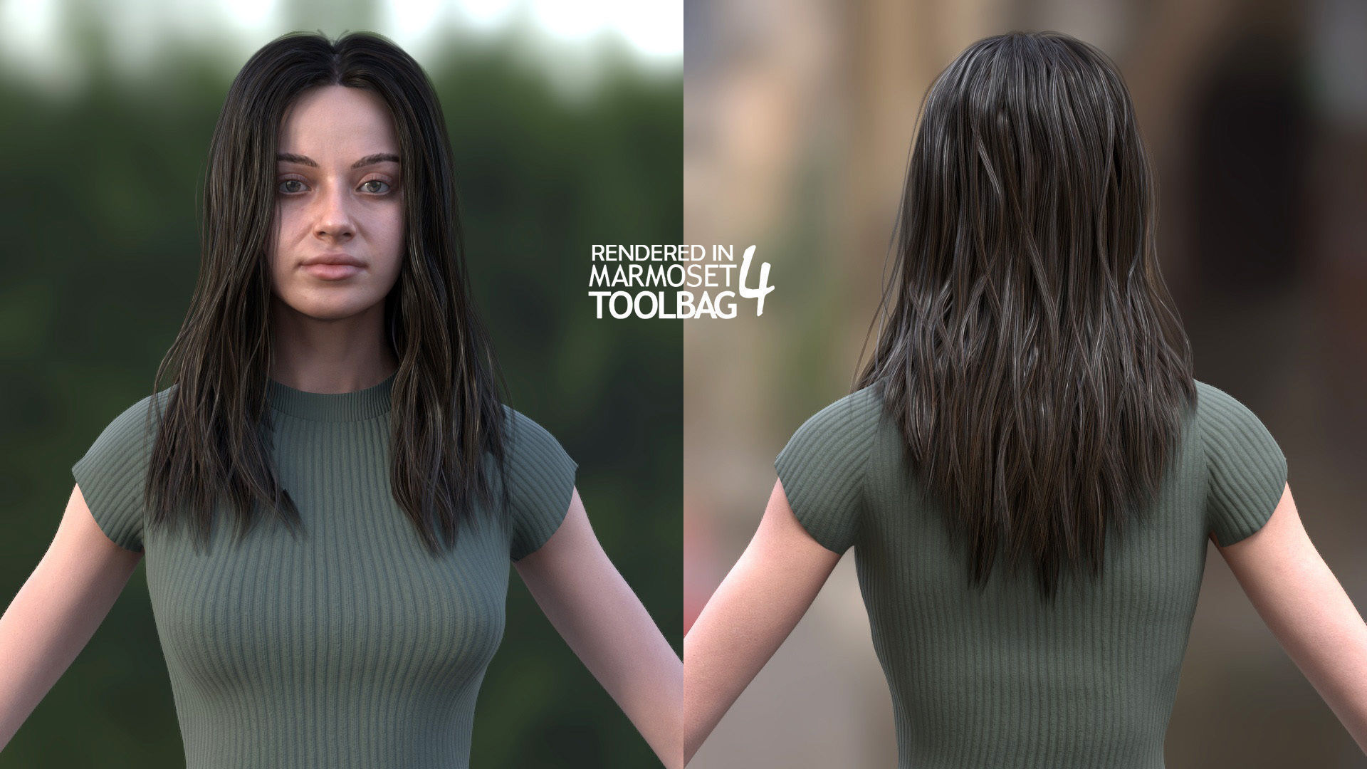 Woman - Summer Outfit 1 - Modular - Rigged Low-poly 3D model_12