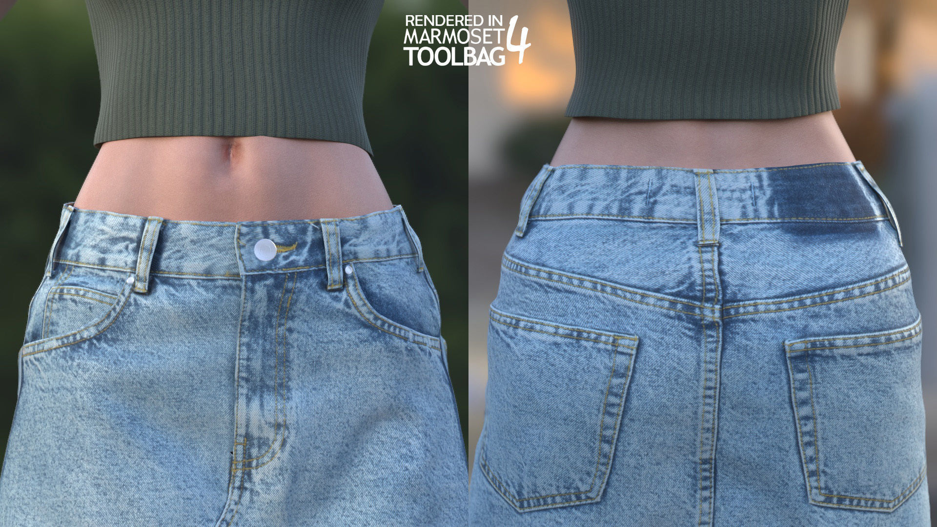 Woman - Summer Outfit 1 - Modular - Rigged Low-poly 3D model_13