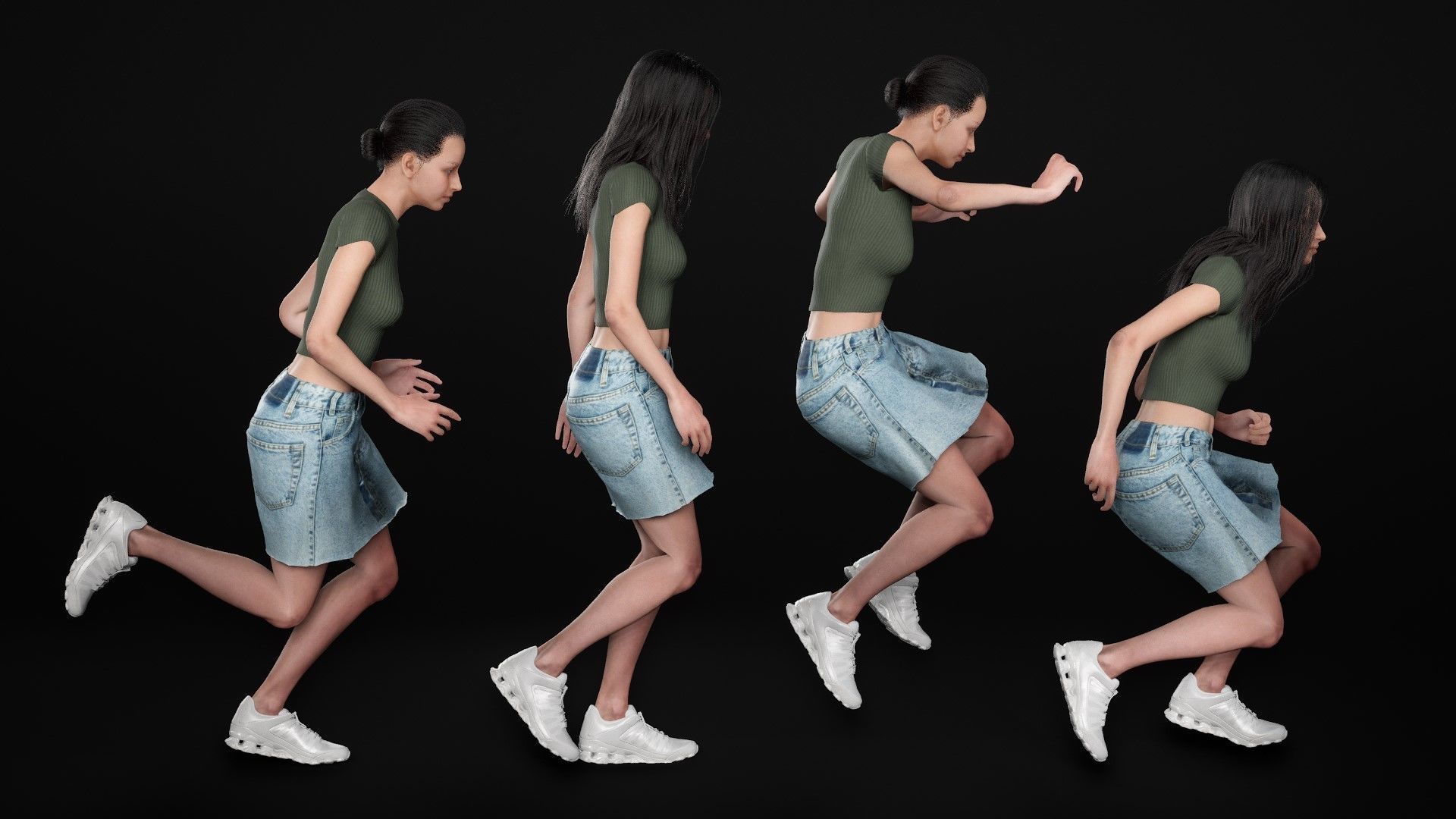 Woman - Summer Outfit 1 - Modular - Rigged Low-poly 3D model_21