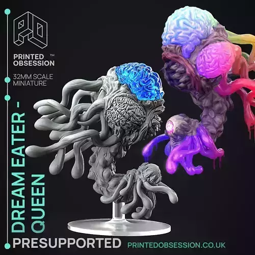 Dream Eater Queen - 3D Printable TTRPG - PRESUPPORTED - 32mm