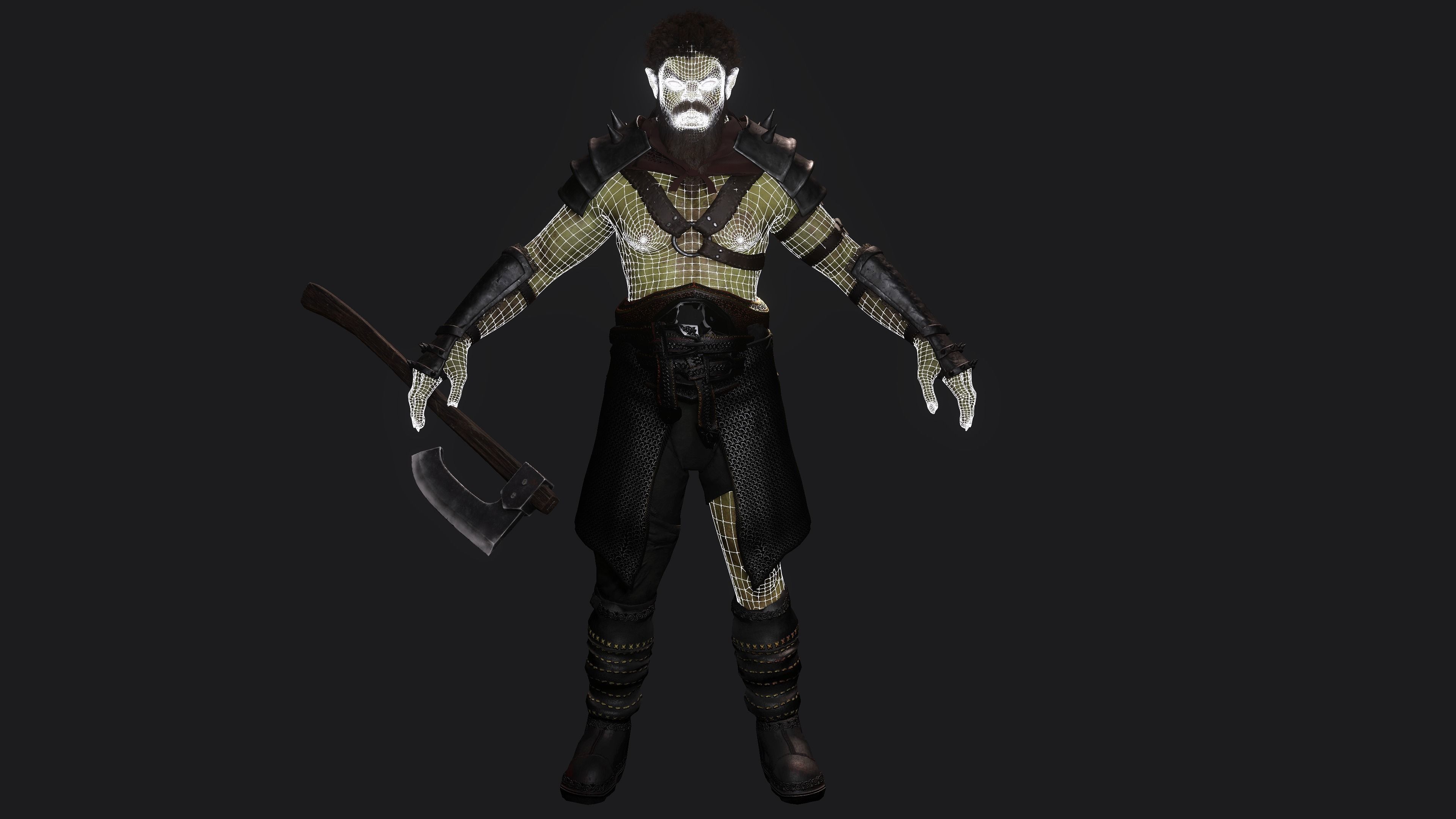 AAA 3D MODEL FANTASY CHARACTER -THE MALE ORC 01 MONSTER CREATURE Low-poly 3D model_22