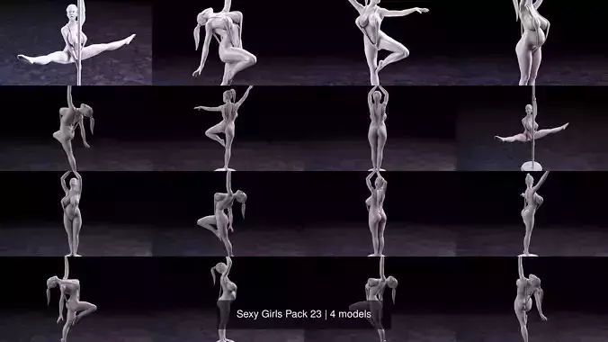 Sexy Girls Pack 23 3D Model Collection