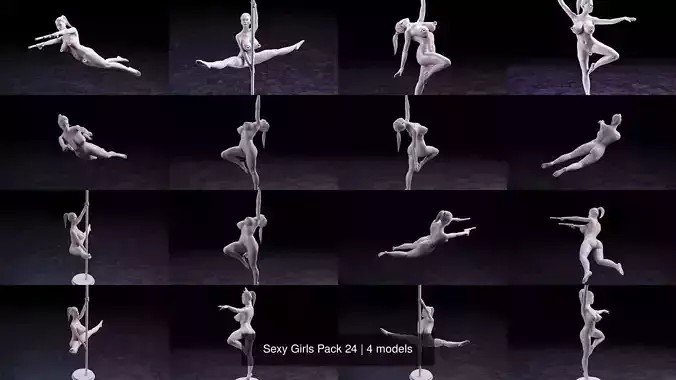 Sexy Girls Pack 24 3D Model Collection