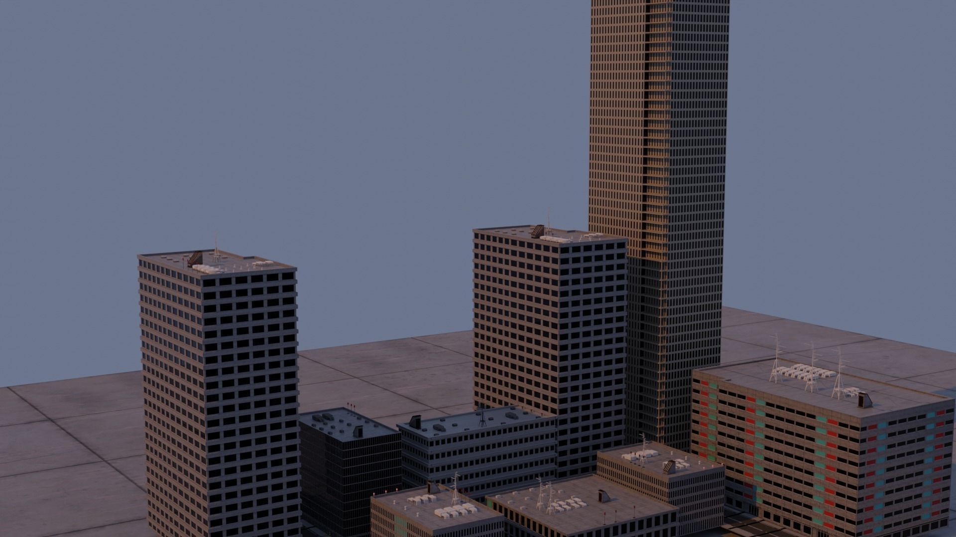 modular city asset pack Free low-poly 3D model_1