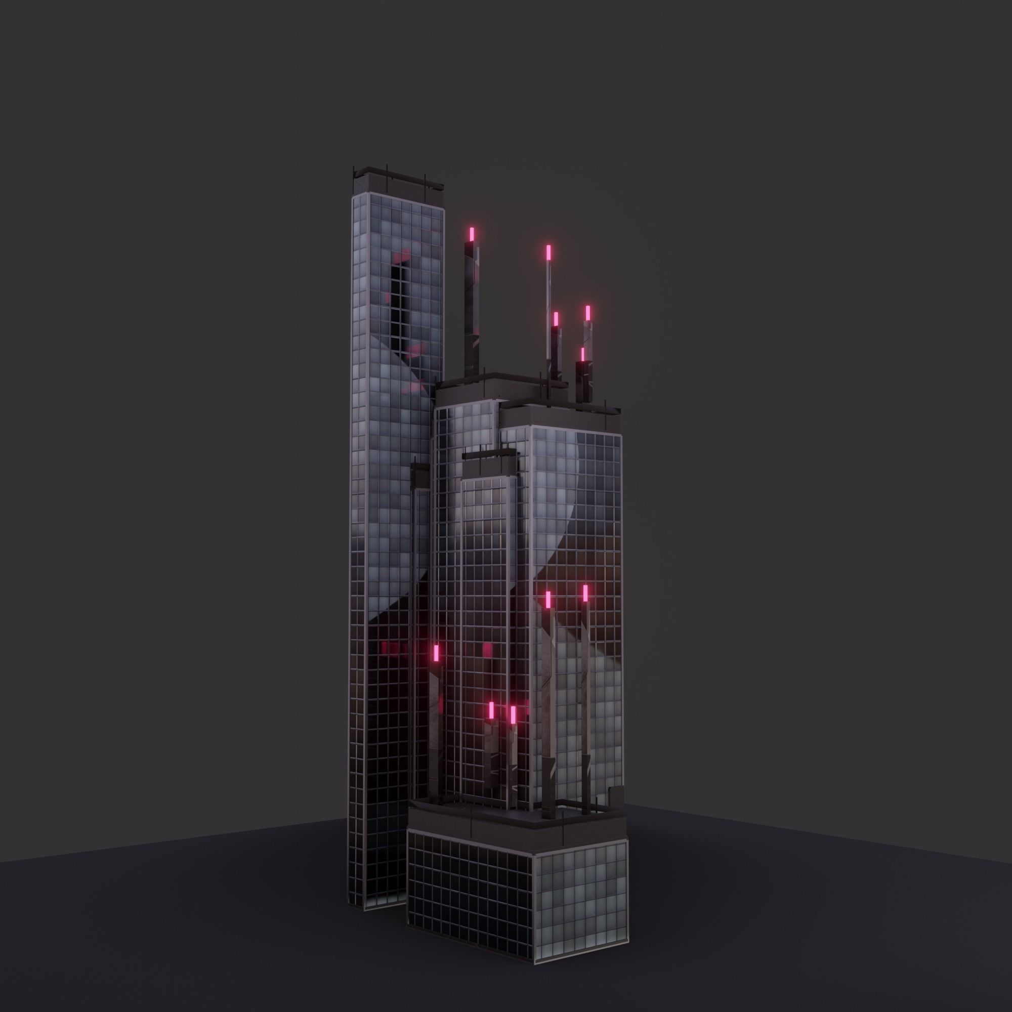 3D model Blender Procedural CyberPunk Building Generator VR / AR / low ...