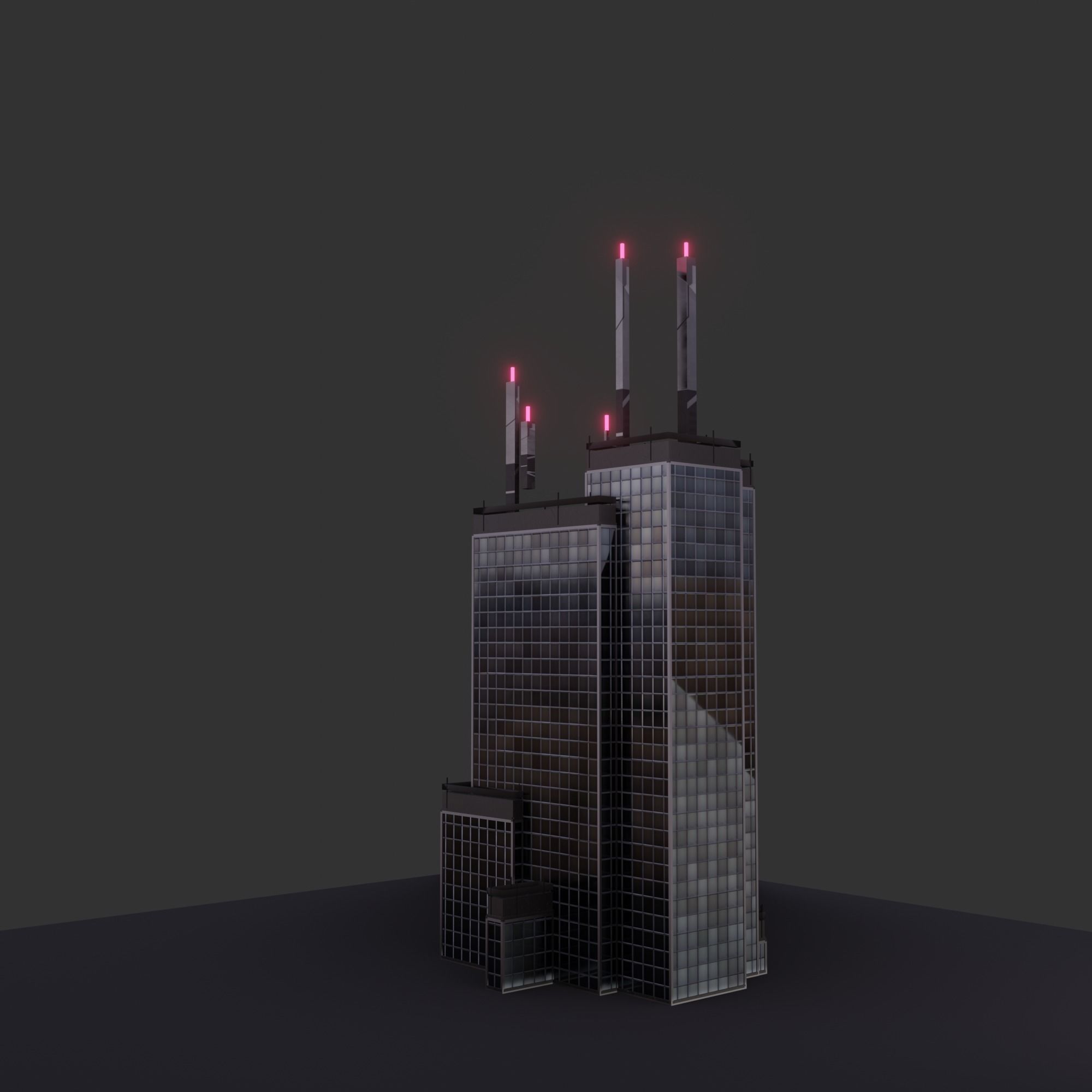 3D model Blender Procedural CyberPunk Building Generator VR / AR / low ...