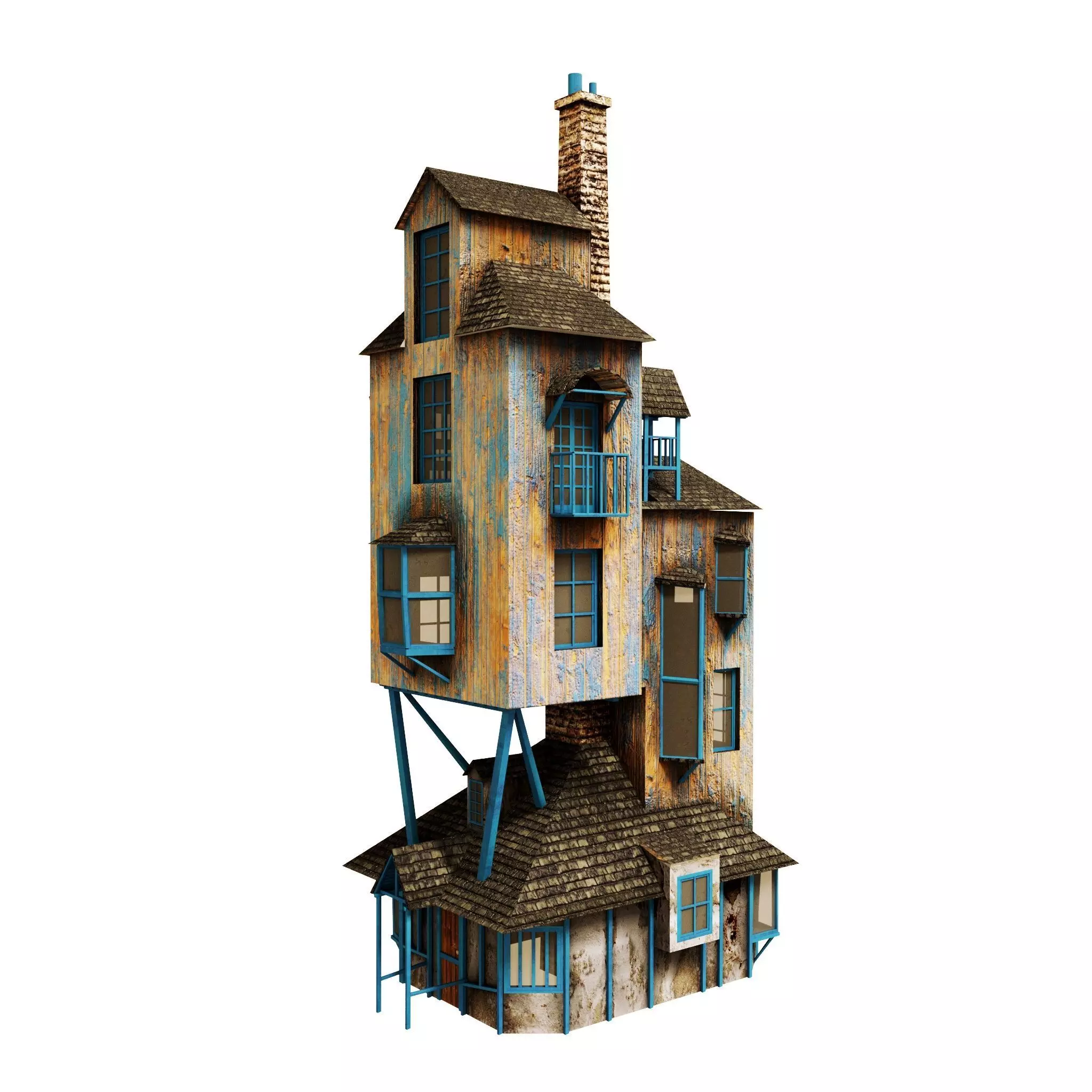 Ron Weasleys house PBR texture Low-poly 3D model_0