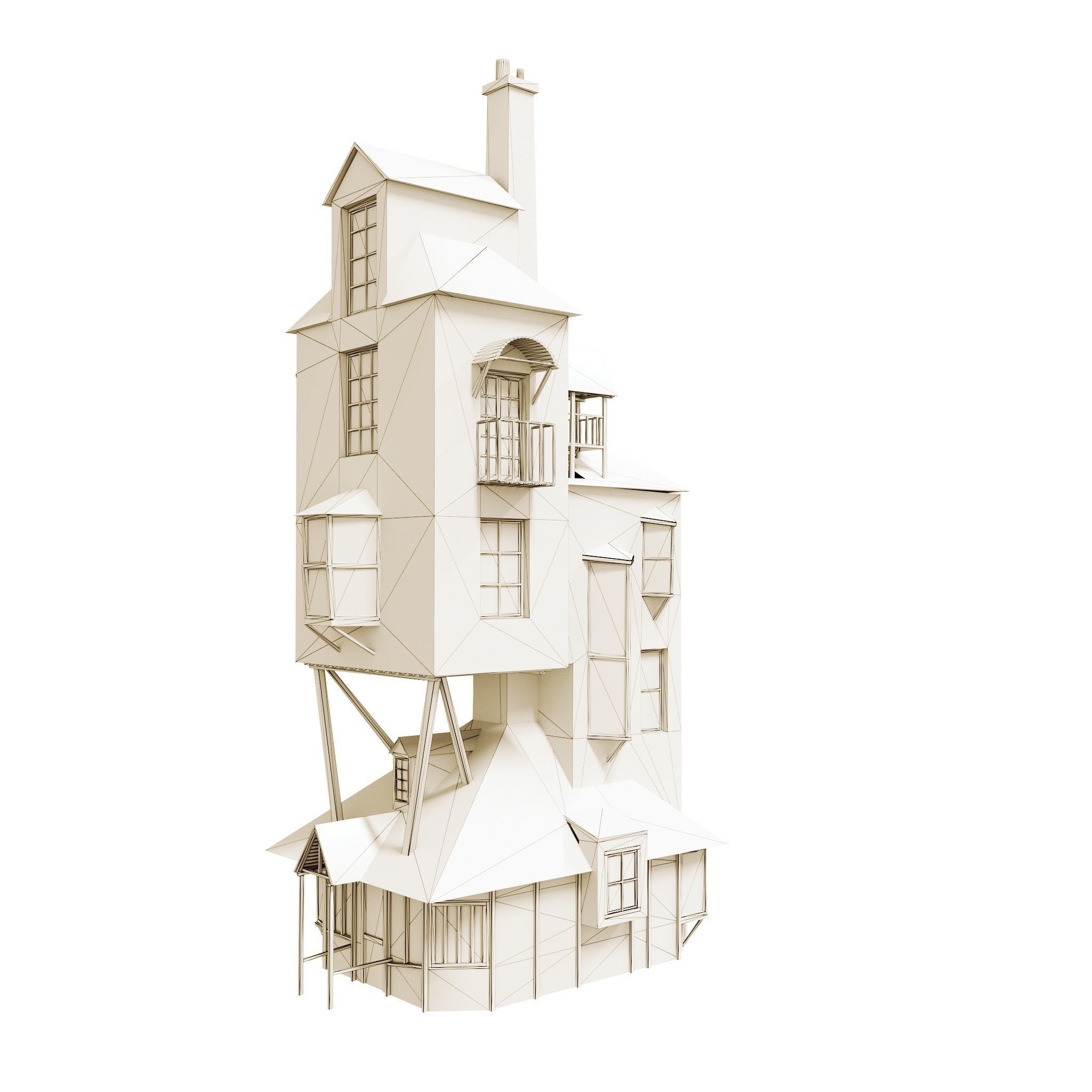 Ron Weasleys house PBR texture Low-poly 3D model_4