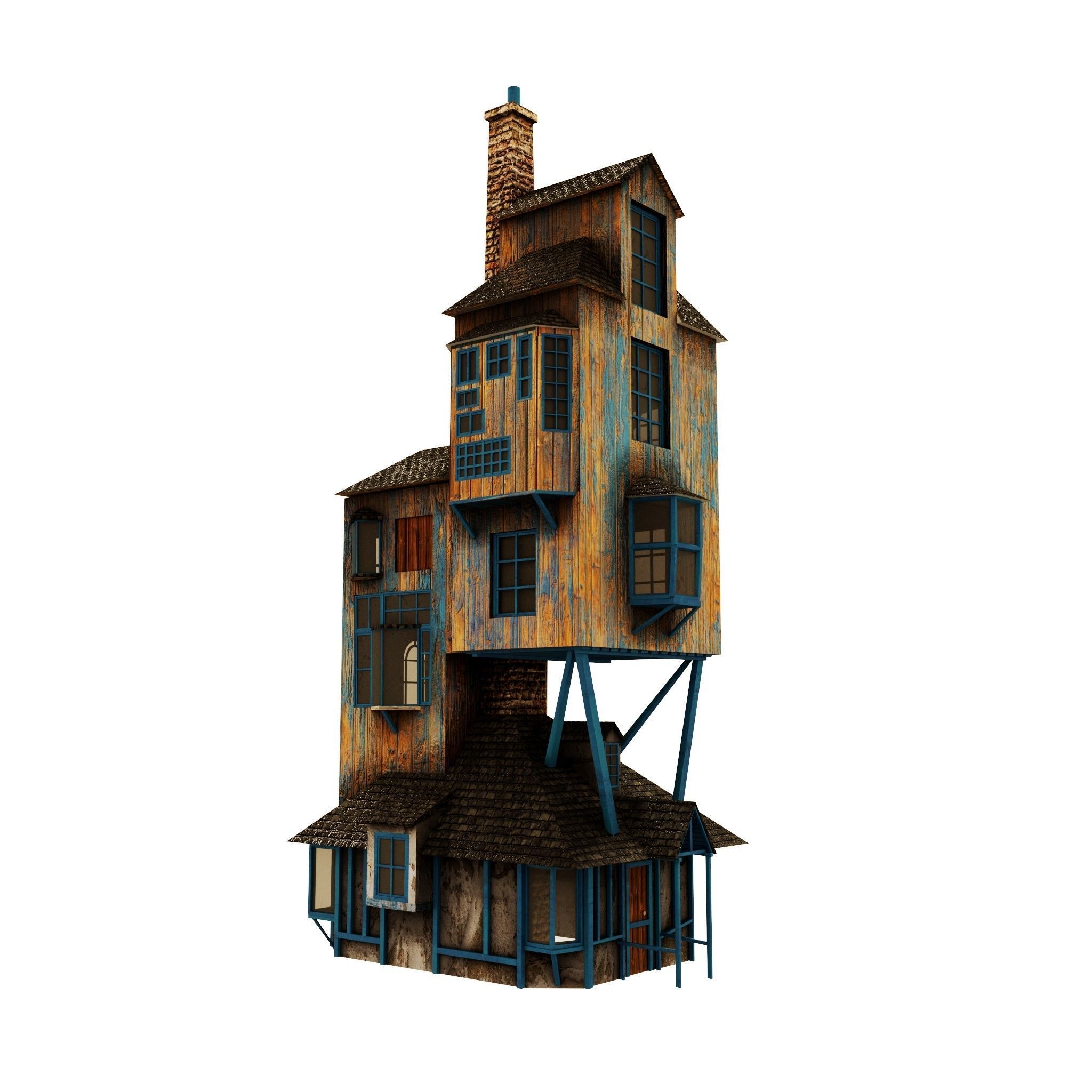Ron Weasleys house PBR texture Low-poly 3D model_3