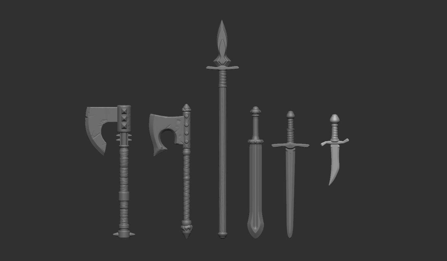 Medieval Weapons Pack 3D print model_7
