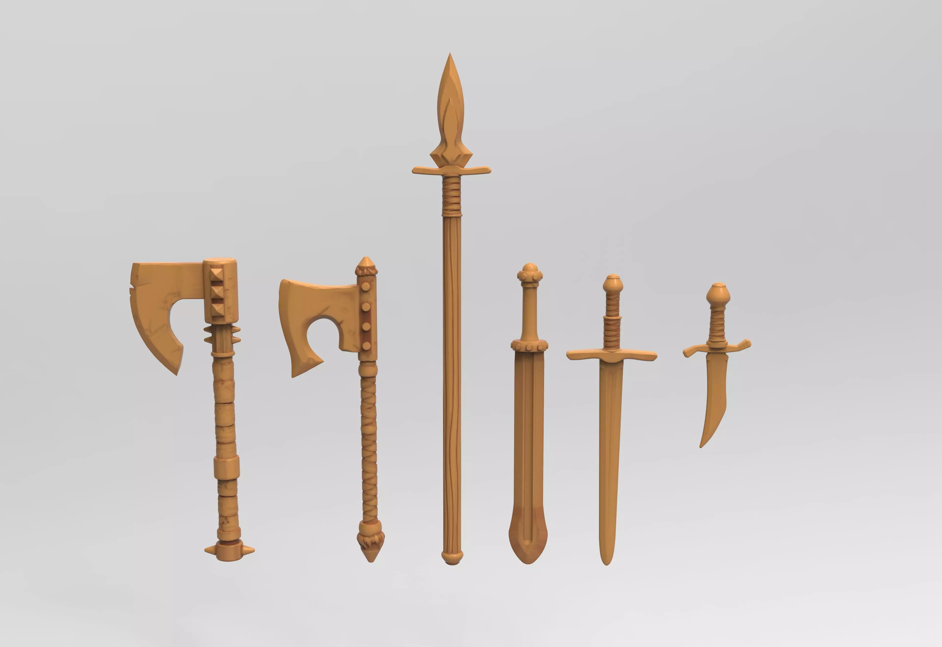 Medieval Weapons Pack 3D print model_0
