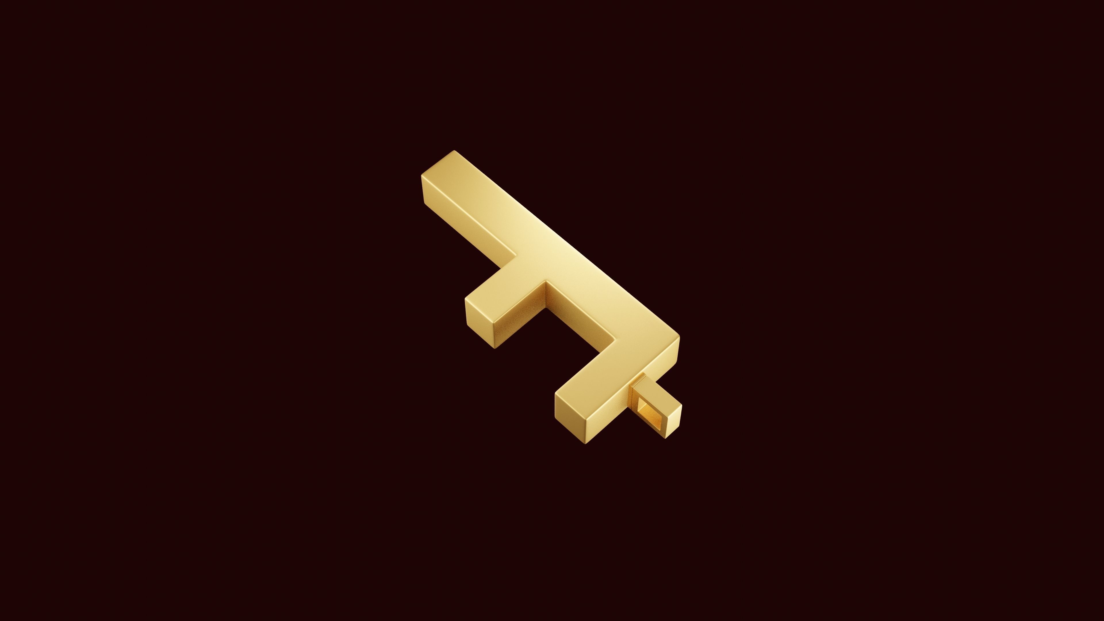 F Letter Pendant 3D print model_3