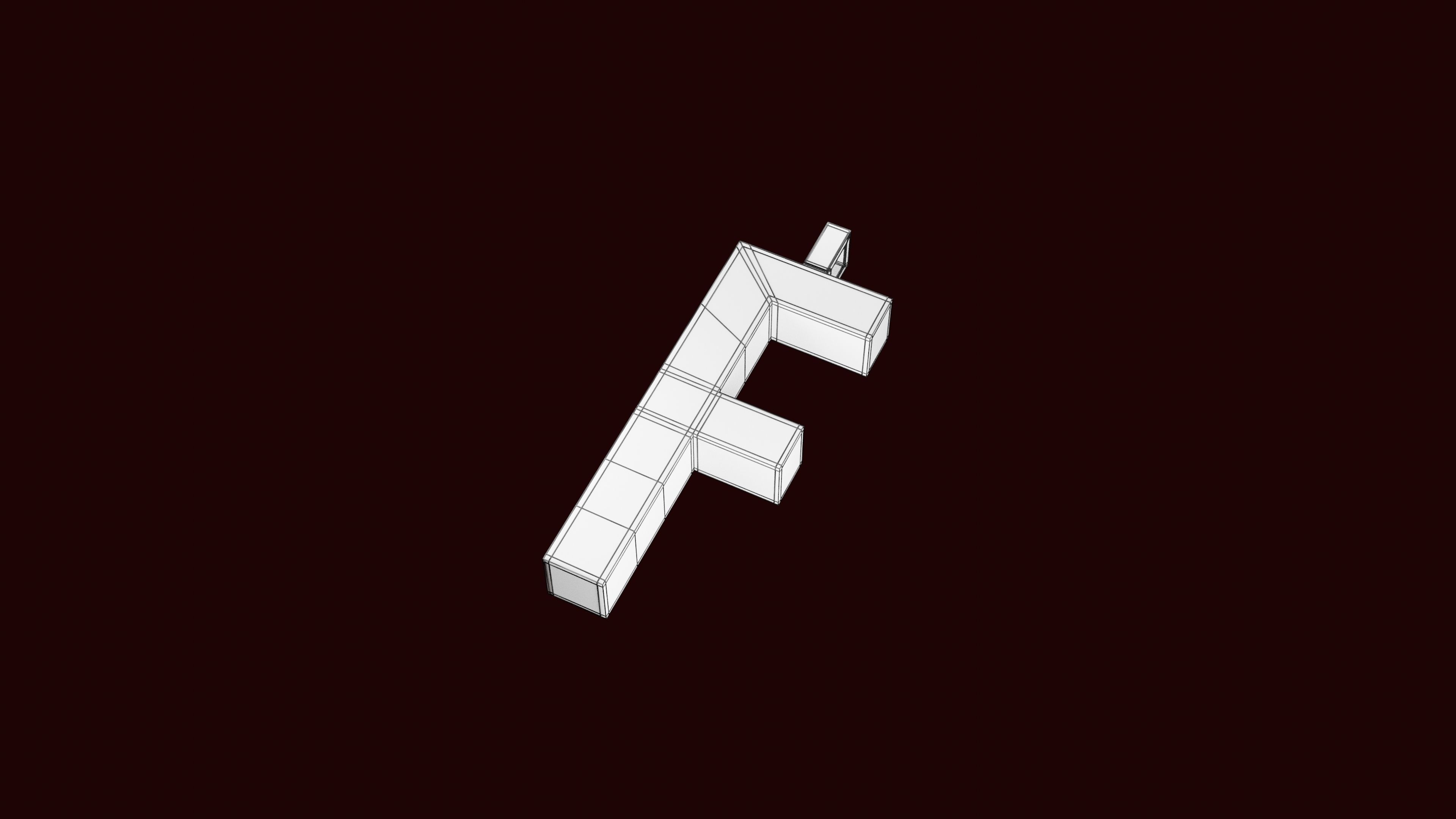 F Letter Pendant 3D print model_6
