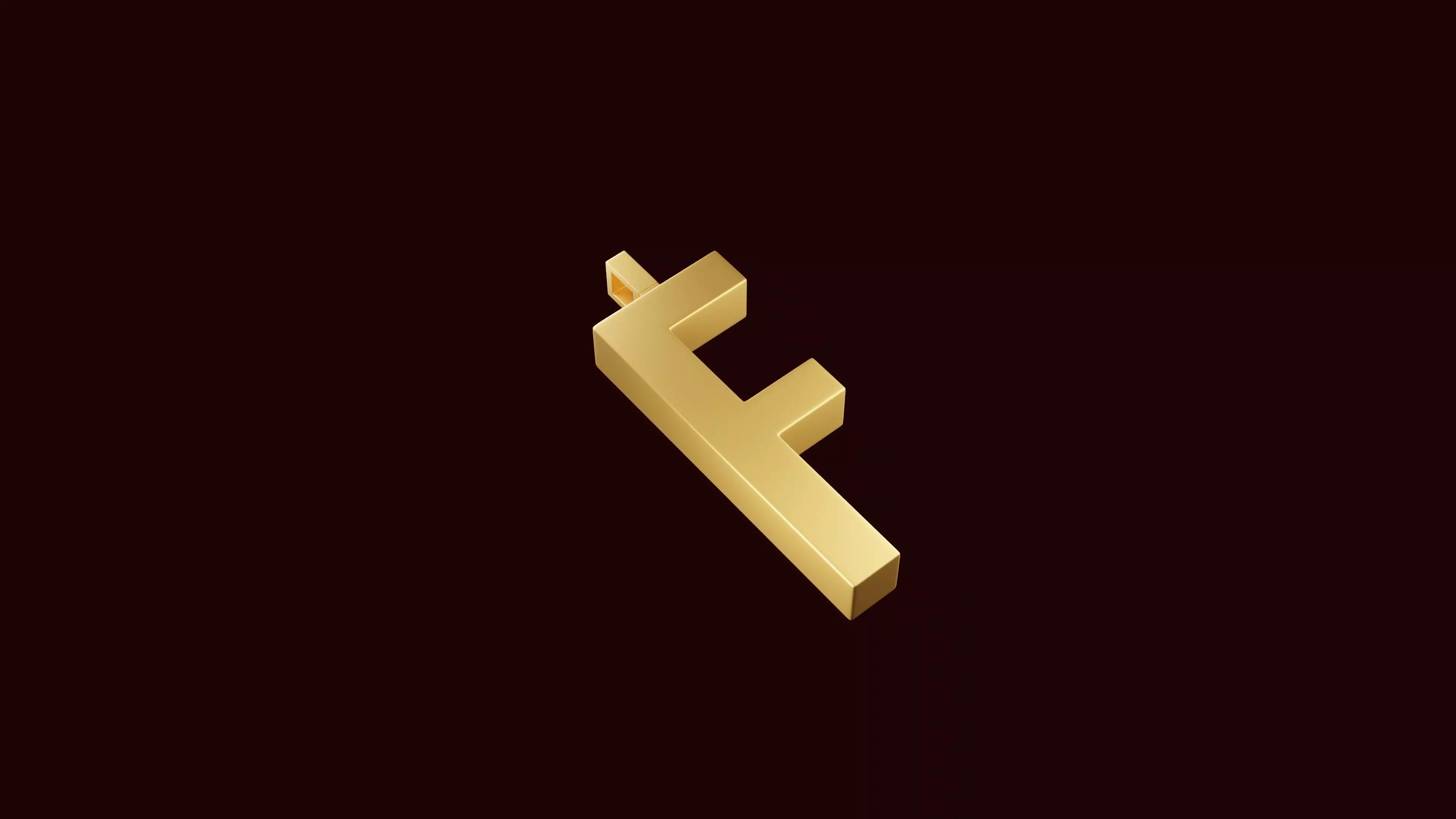 F Letter Pendant 3D print model_0