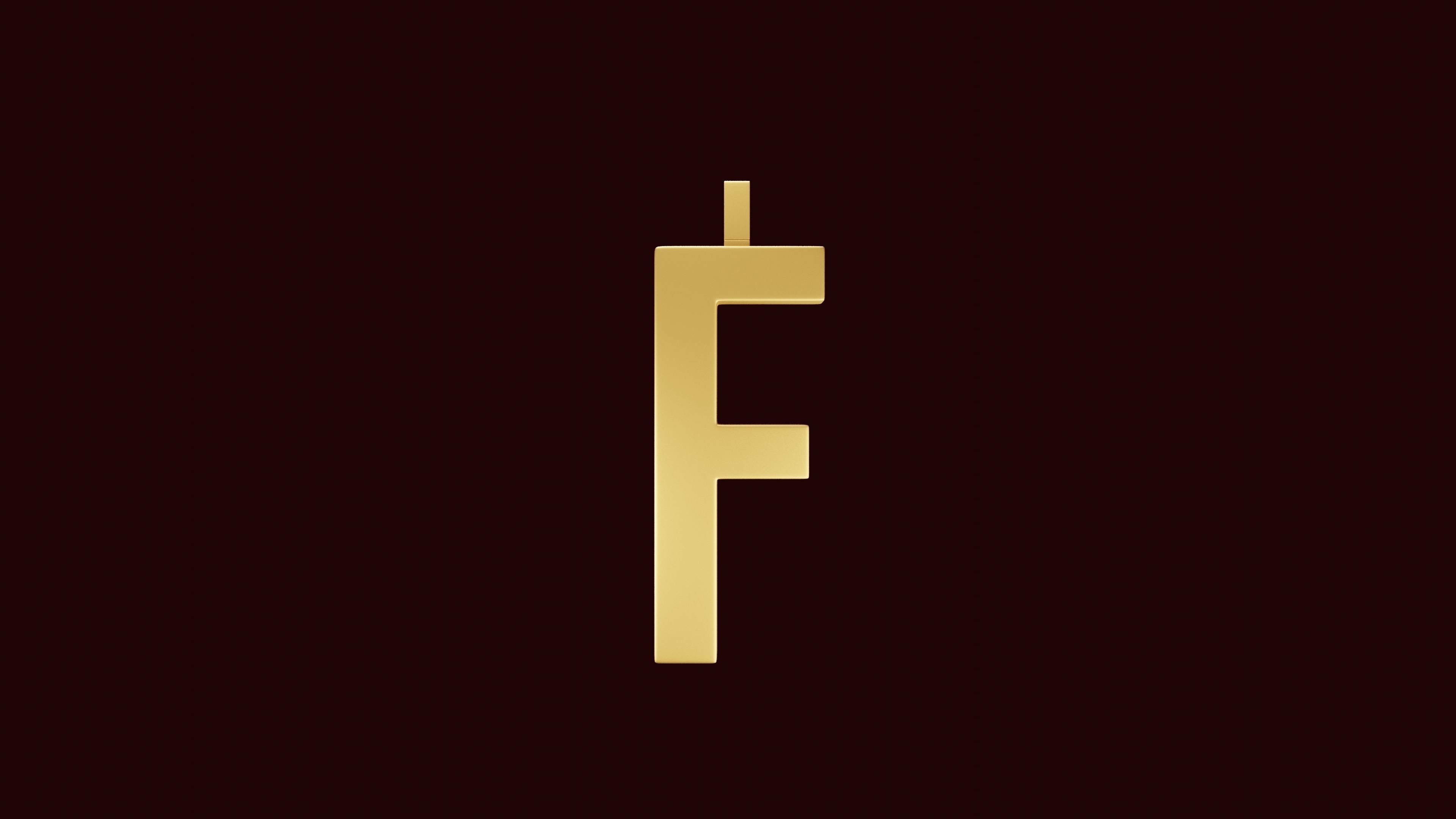 F Letter Pendant 3D print model_1