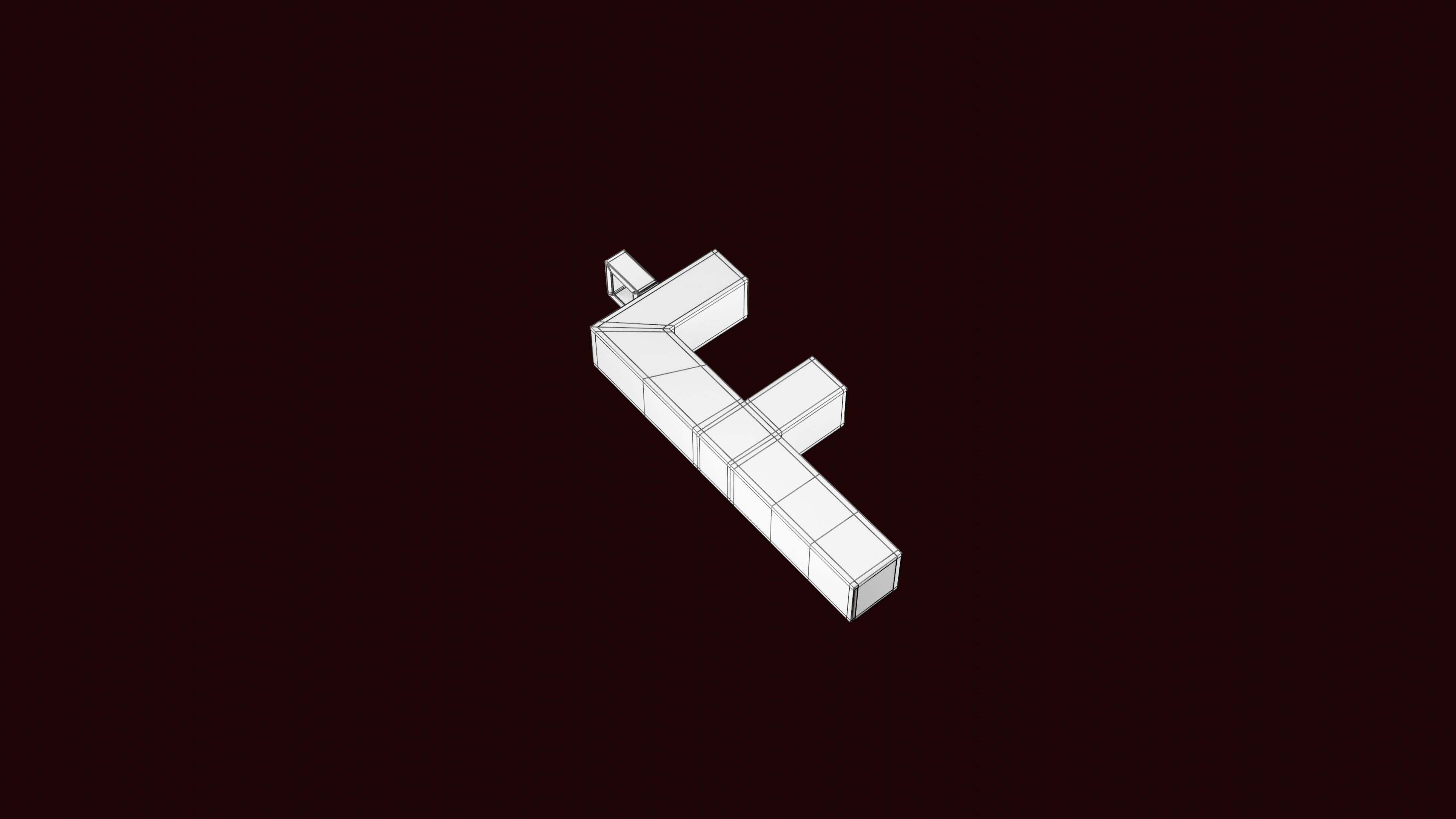 F Letter Pendant 3D print model_5