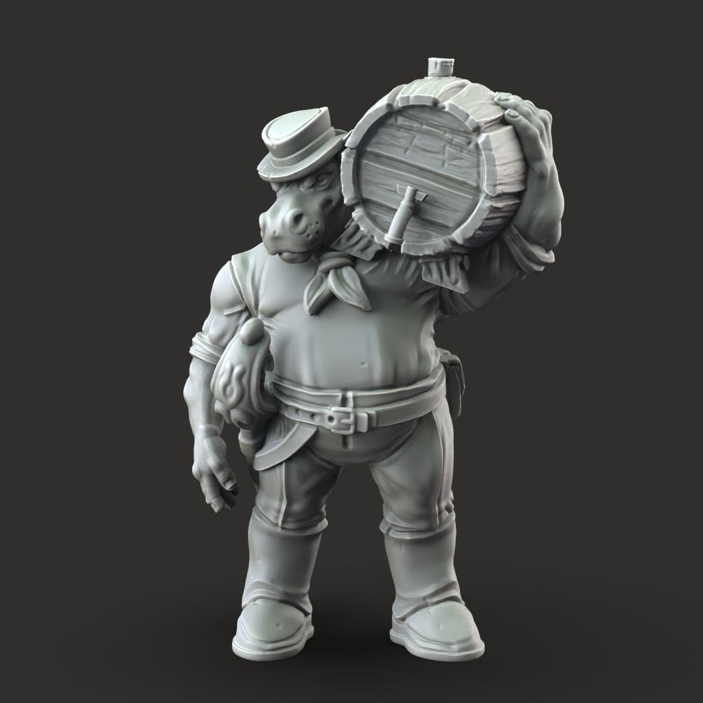 Giff Sailors - 3D Printable TTRPG - PRESUPPORTED - 32mm Scale 3D print model_14