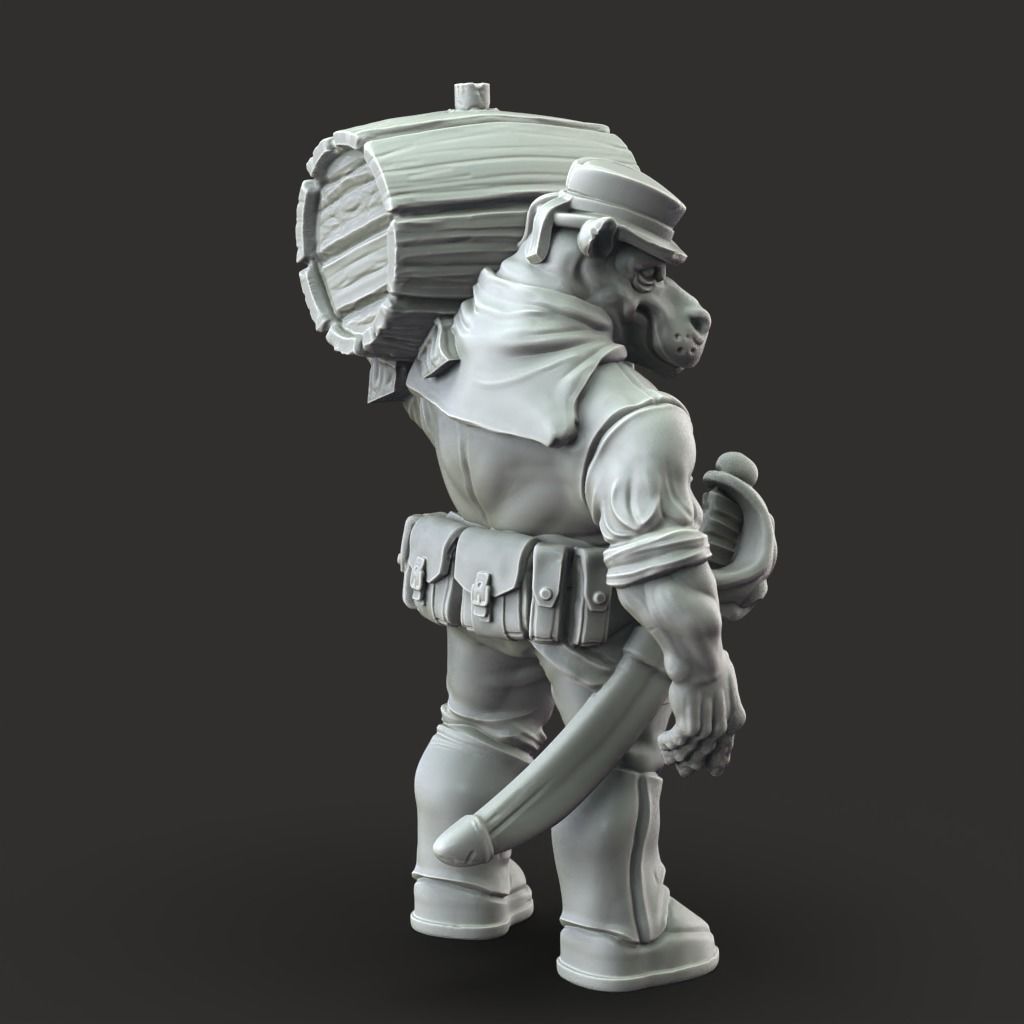 Giff Sailors - 3D Printable TTRPG - PRESUPPORTED - 32mm Scale 3D print model_13