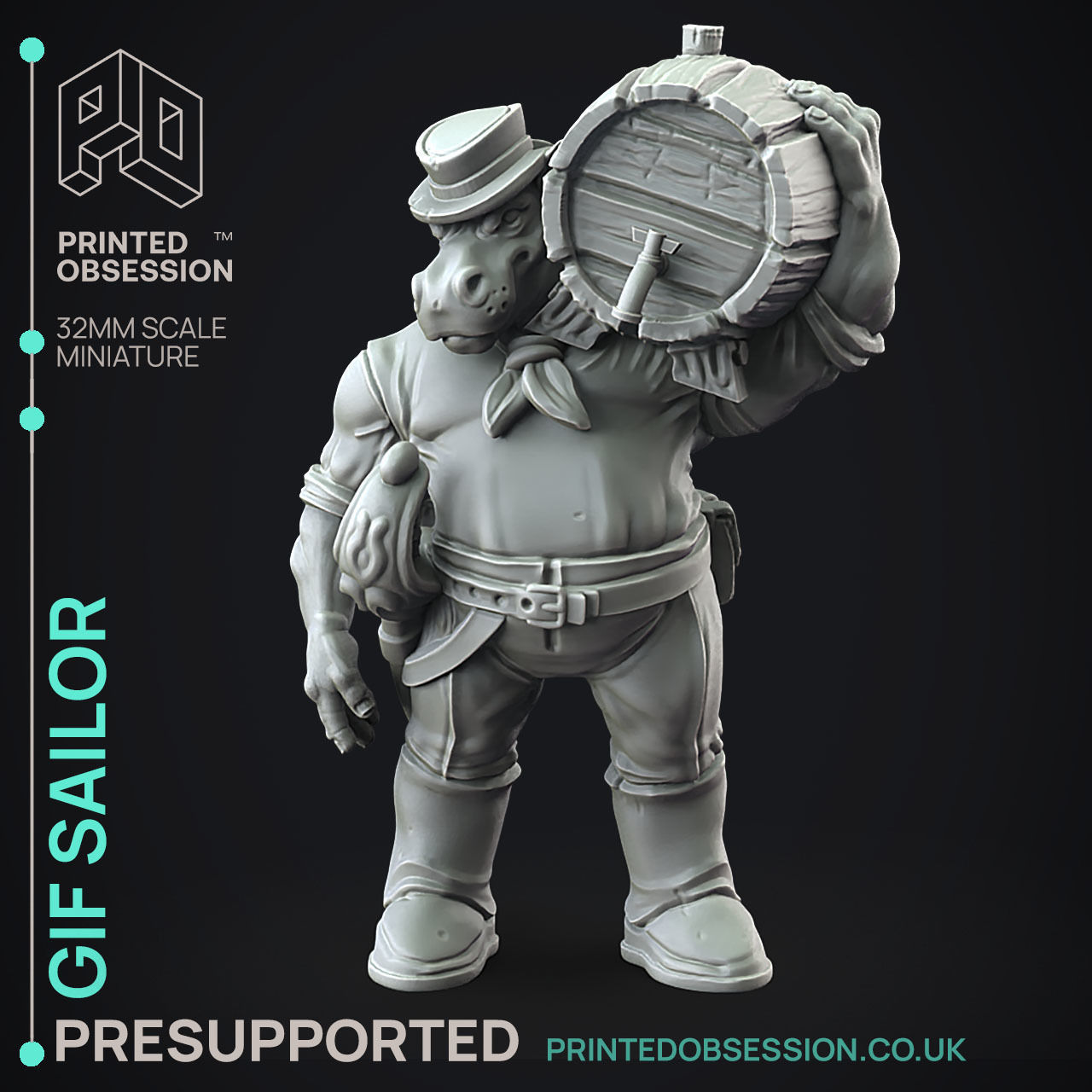 Giff Sailors - 3D Printable TTRPG - PRESUPPORTED - 32mm Scale 3D print model_6