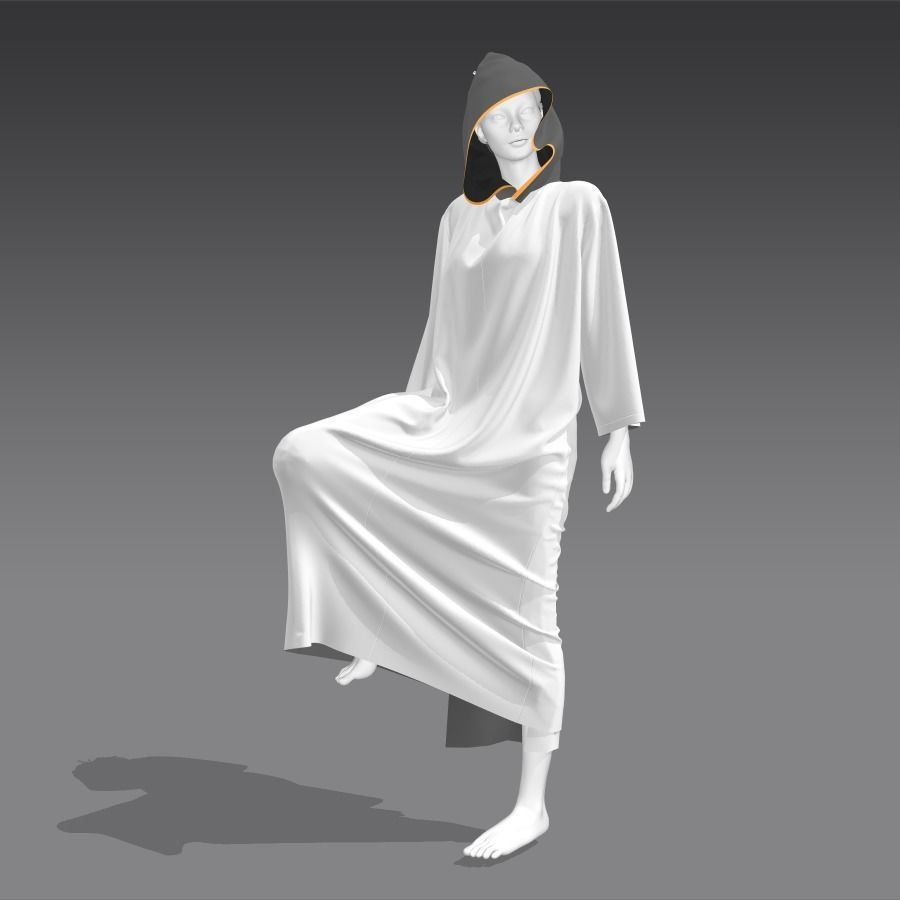 cloak with hood marvellous designer 3D model_2