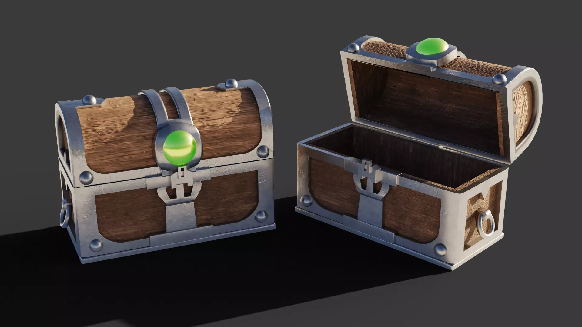 Treasure Chest Game Asset Low Poly Low-poly 3D model_0