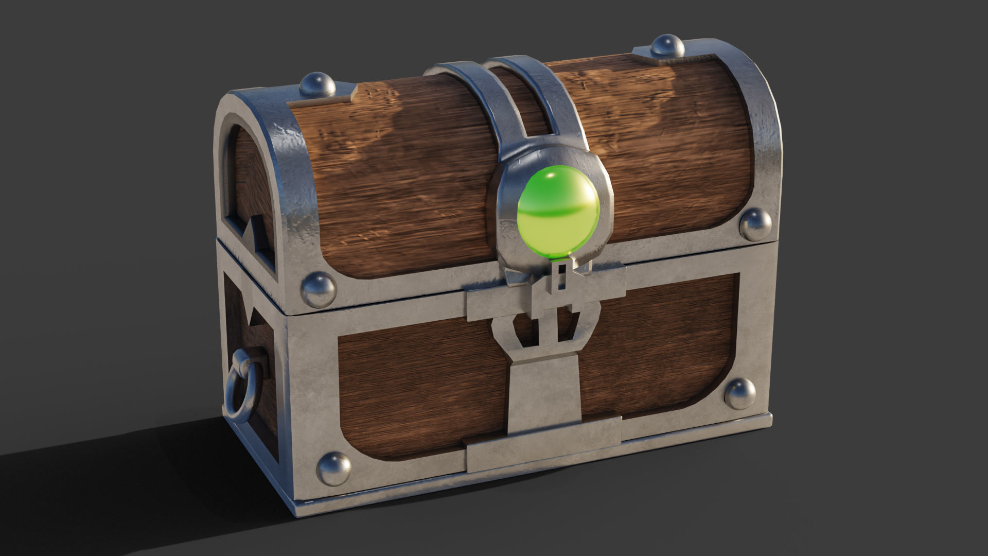 Treasure Chest Game Asset Low Poly Low-poly 3D model_1