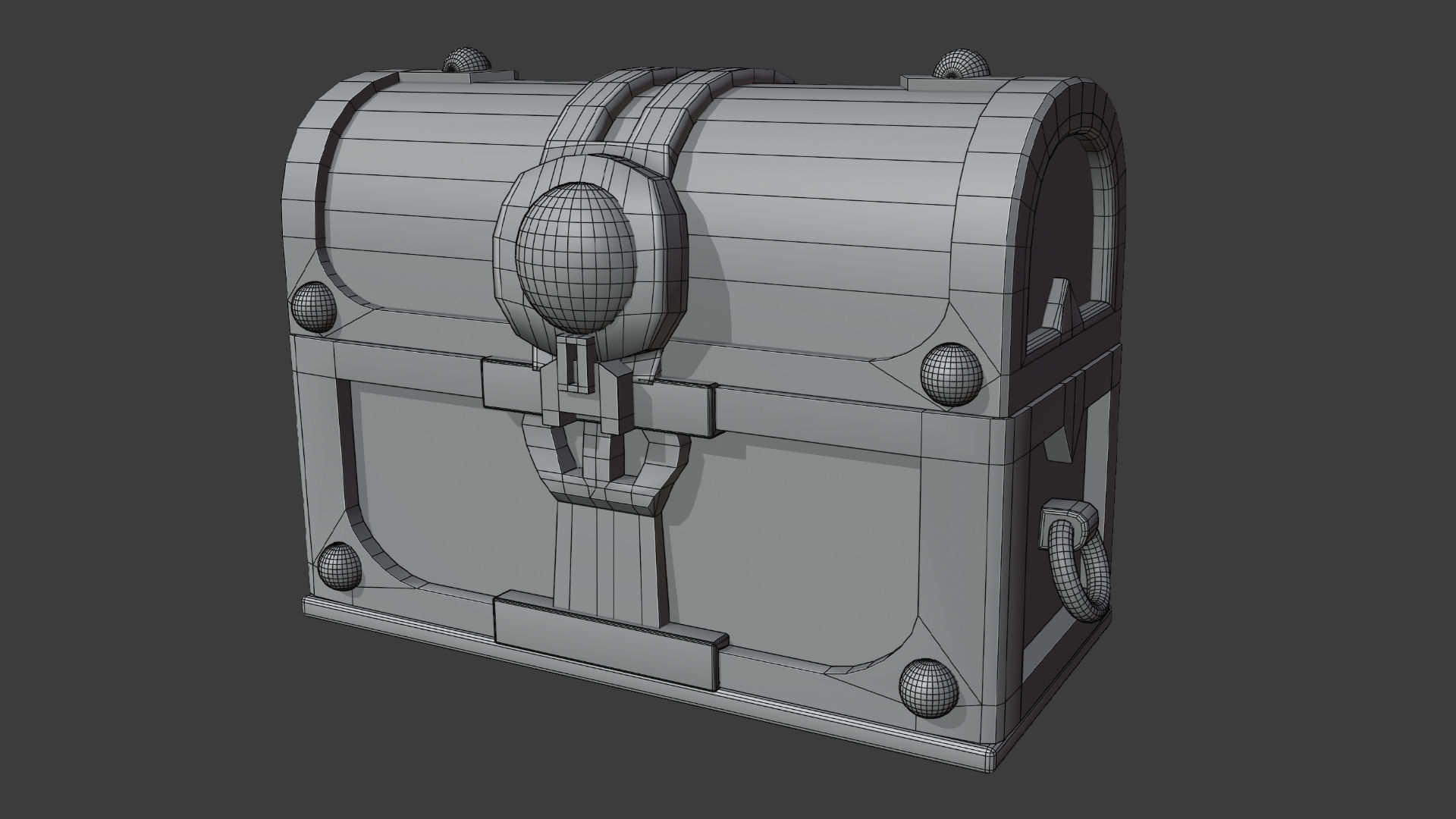 Treasure Chest Game Asset Low Poly Low-poly 3D model_3