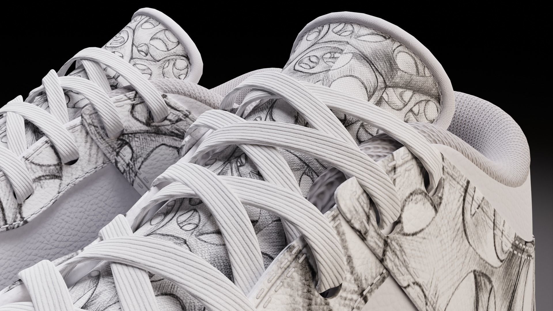 Custom Sneakers Low-poly 3D model_4