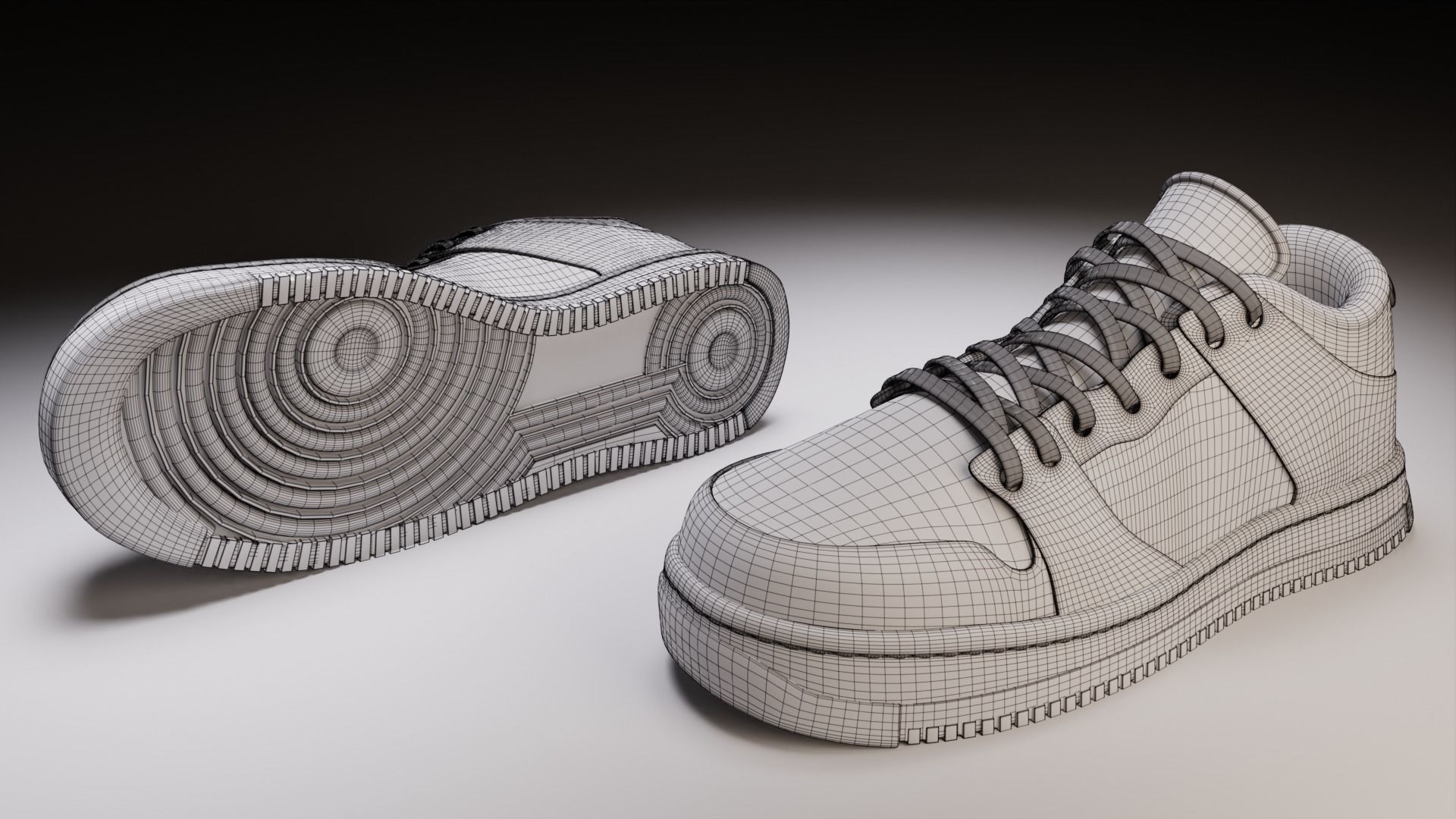 Custom Sneakers Low-poly 3D model_7