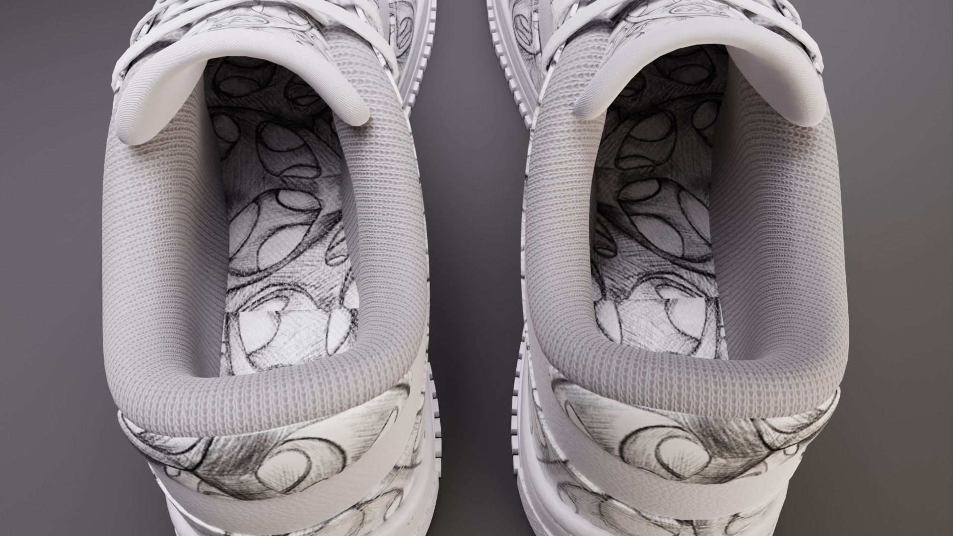 Custom Sneakers Low-poly 3D model_3