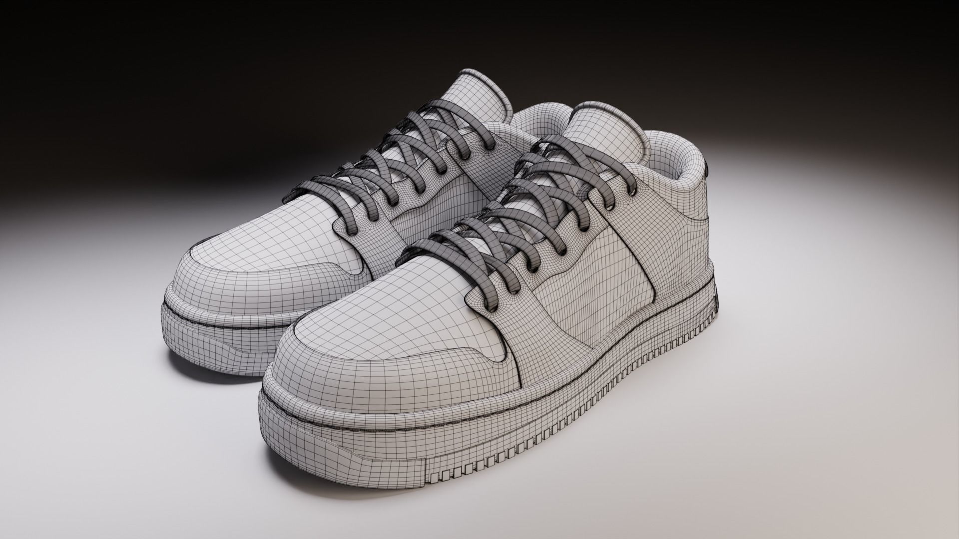 Custom Sneakers Low-poly 3D model_6