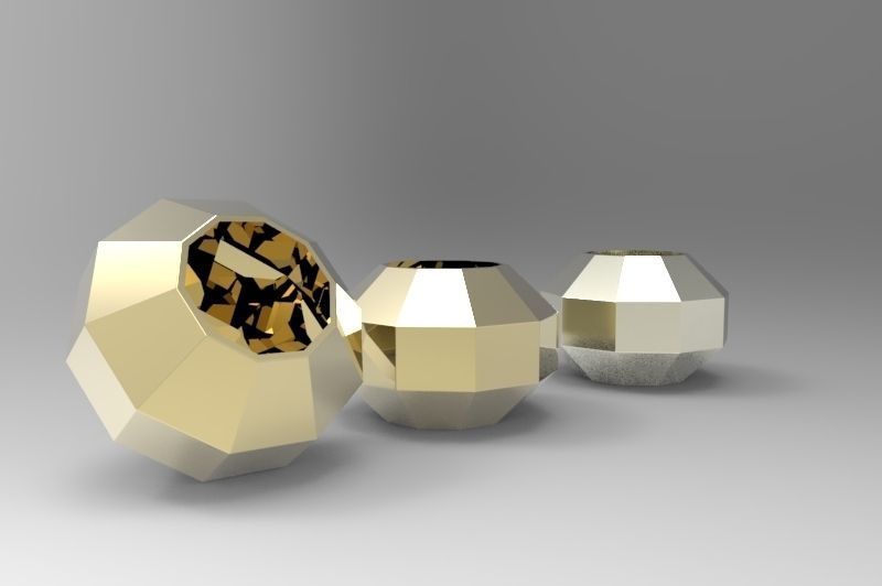 Luxury polygonal container  Low-poly 3D model_1