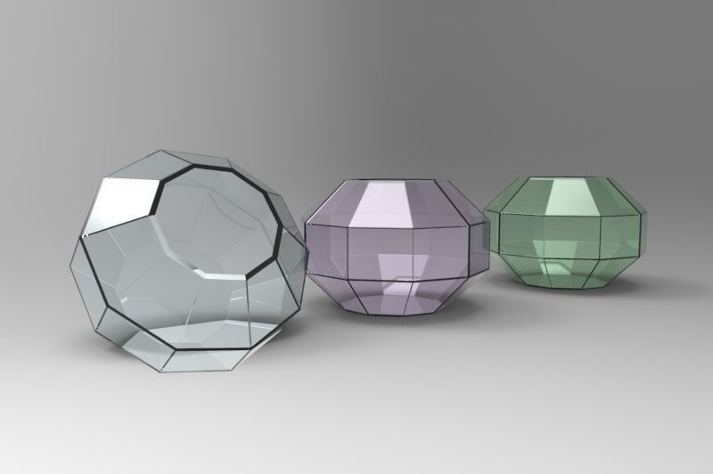 Luxury polygonal container  Low-poly 3D model_3