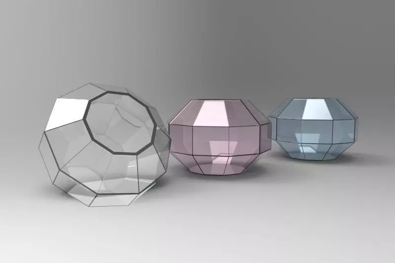 Luxury polygonal container  Low-poly 3D model_0