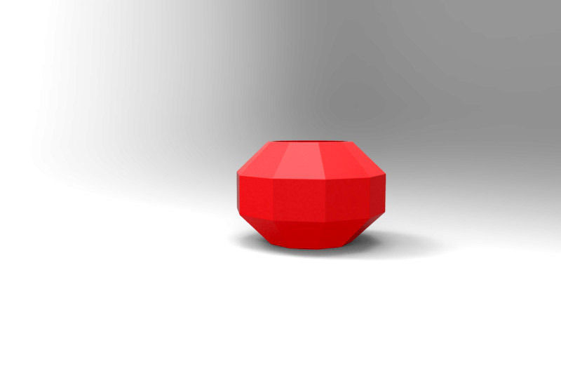 Luxury polygonal container  Low-poly 3D model_4