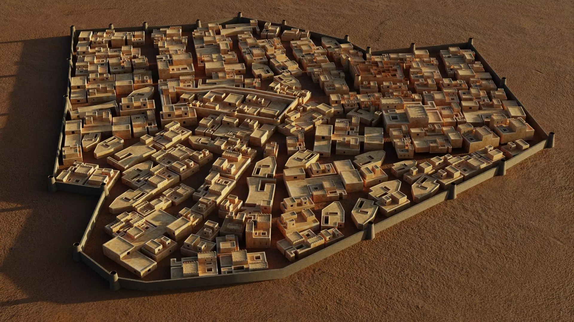 Riyadh Old City 1922 3D model_0