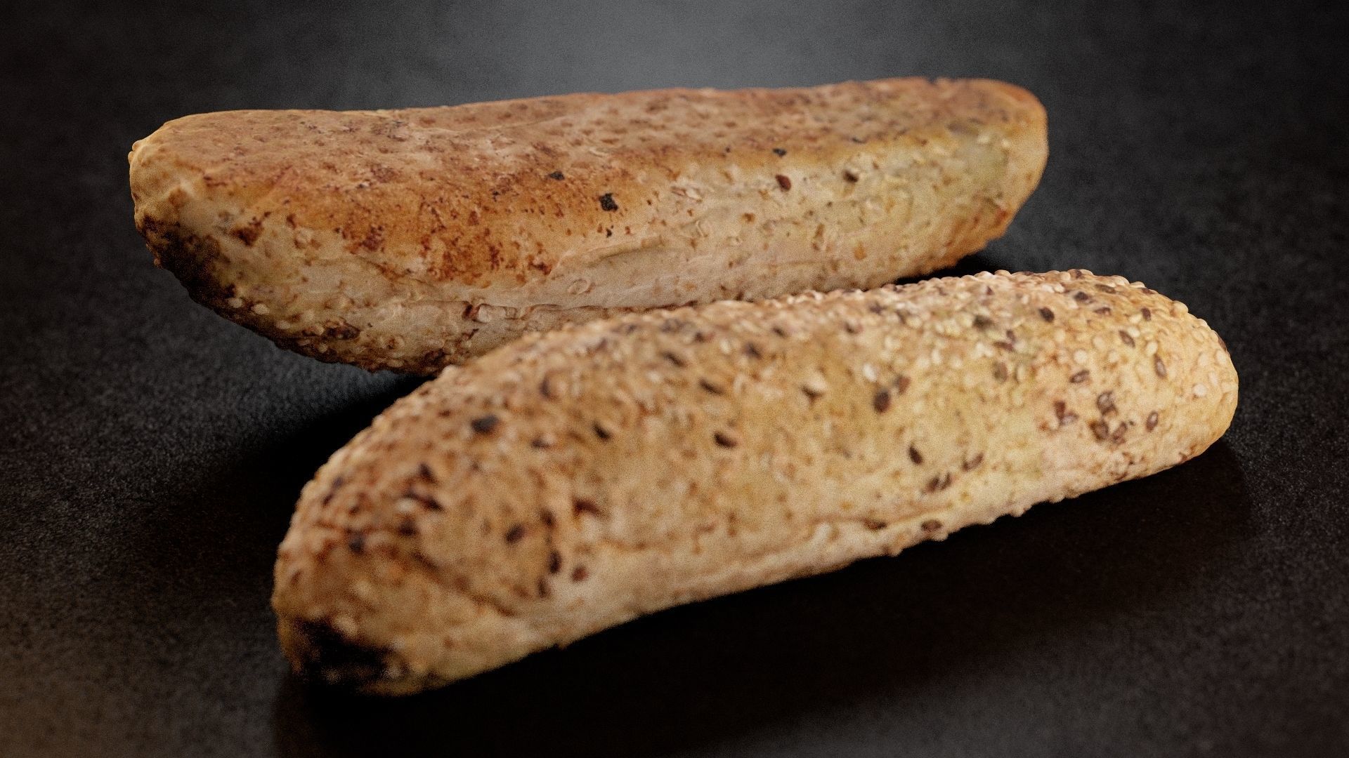 Long Bread Roll 3D model_2