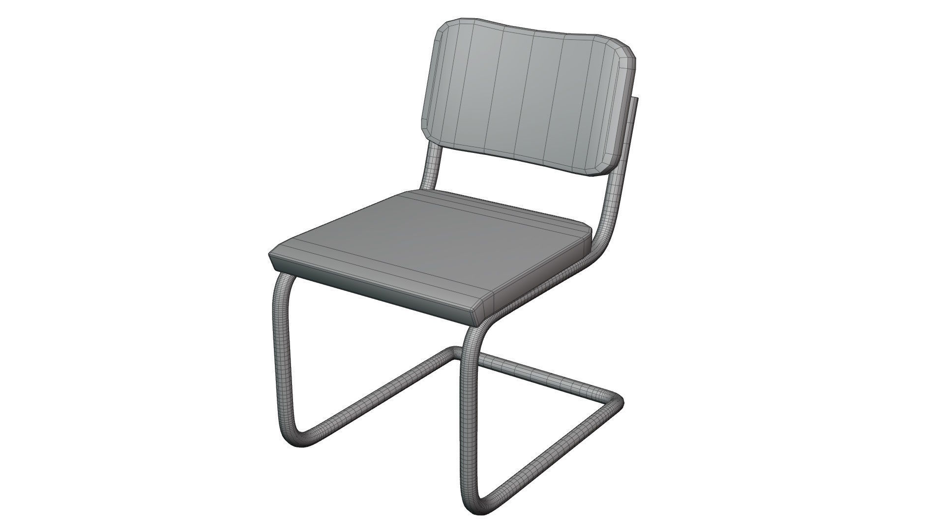 leather Cesca Side chair Low-poly 3D model_16
