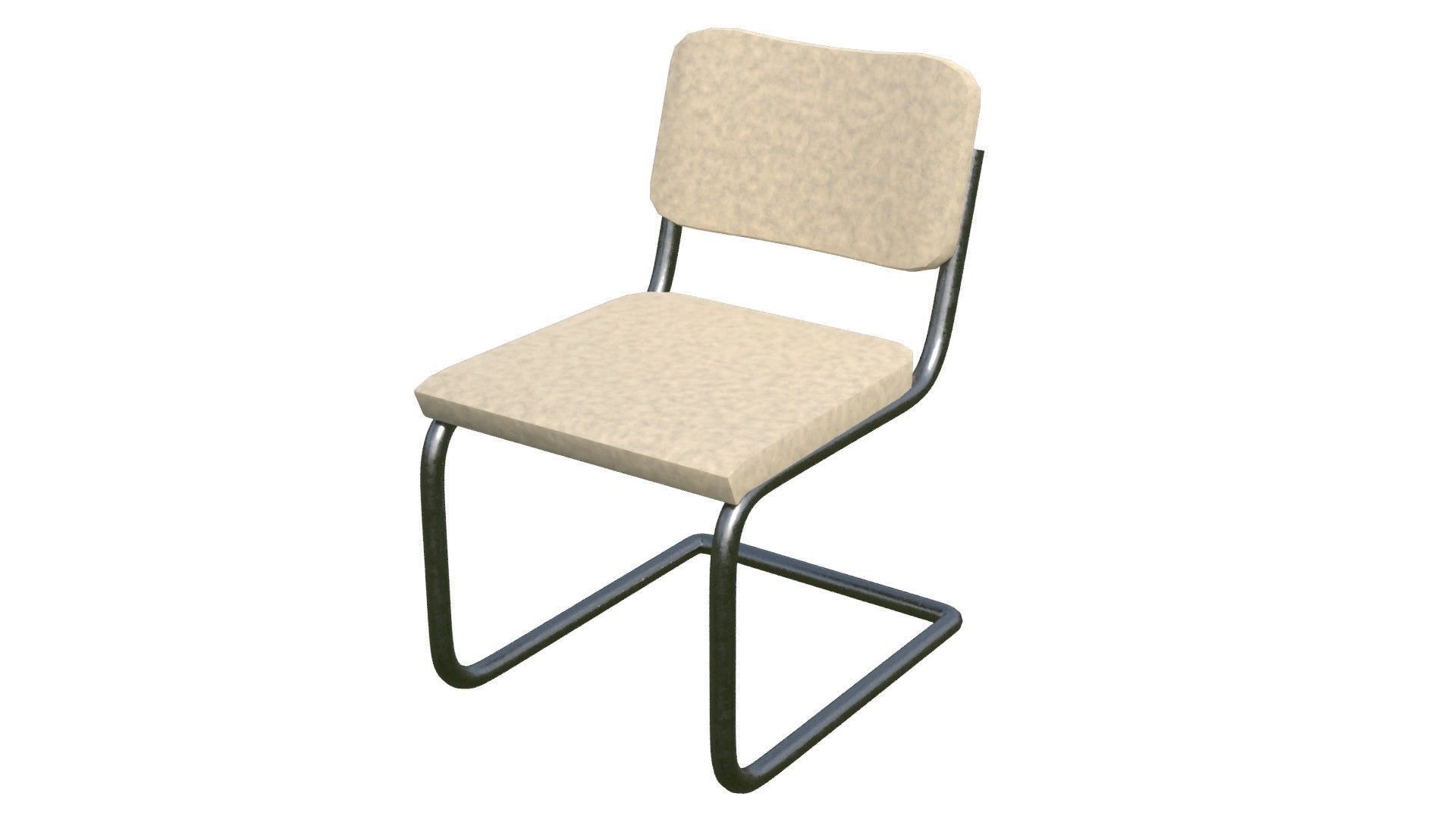 leather Cesca Side chair Low-poly 3D model_1