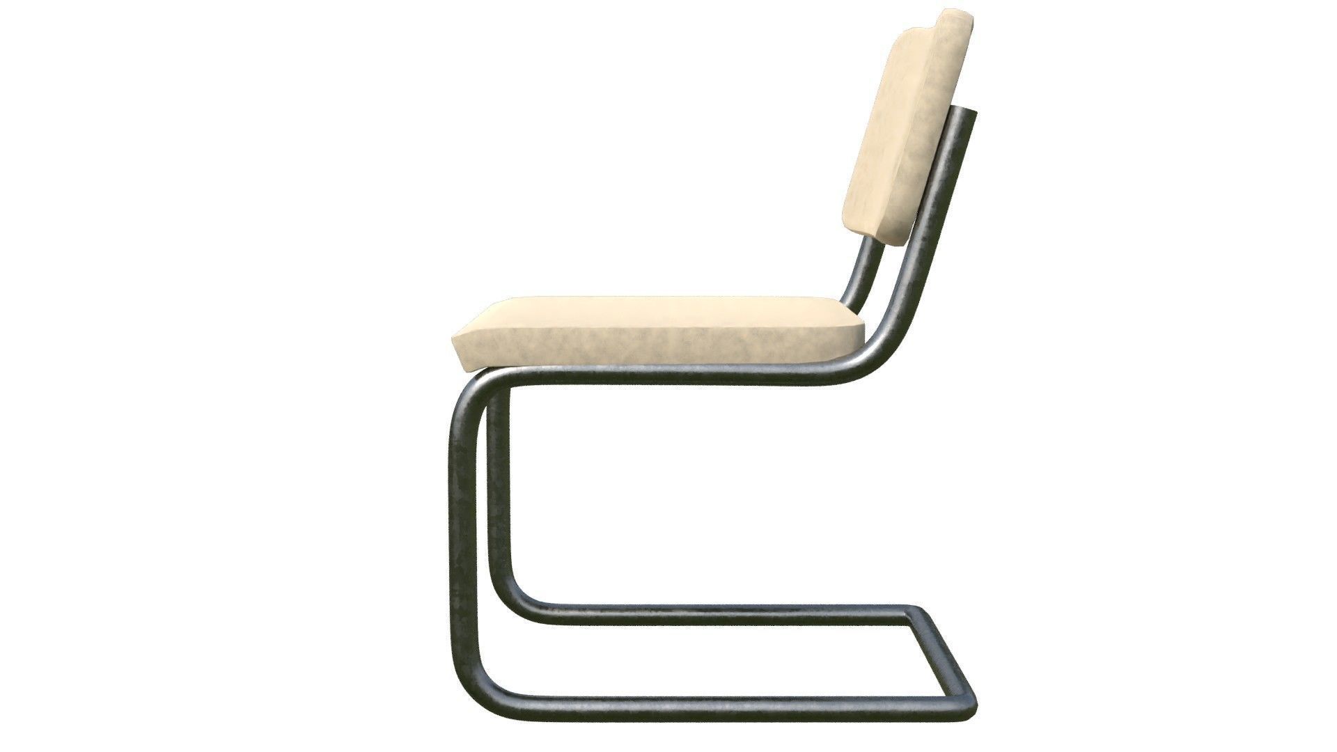 leather Cesca Side chair Low-poly 3D model_3