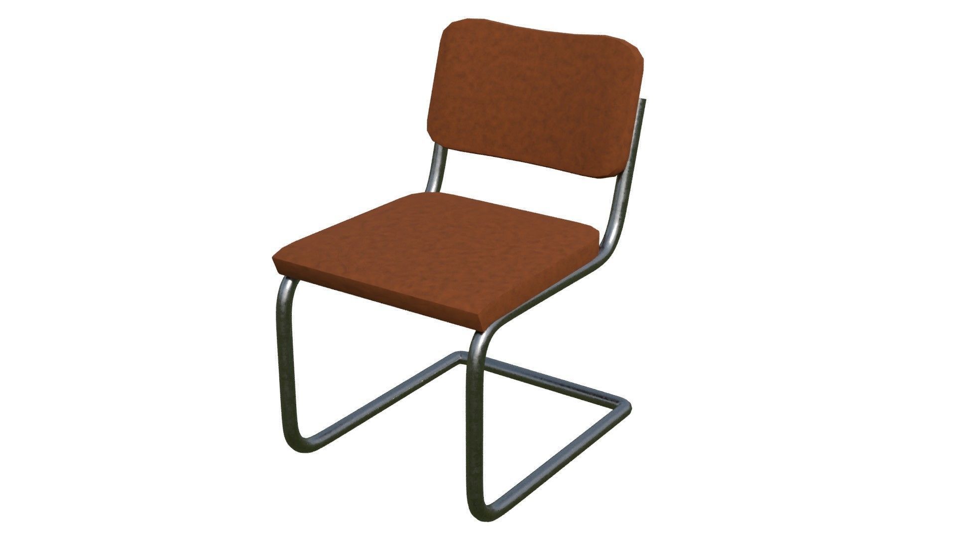 leather Cesca Side chair Low-poly 3D model_4