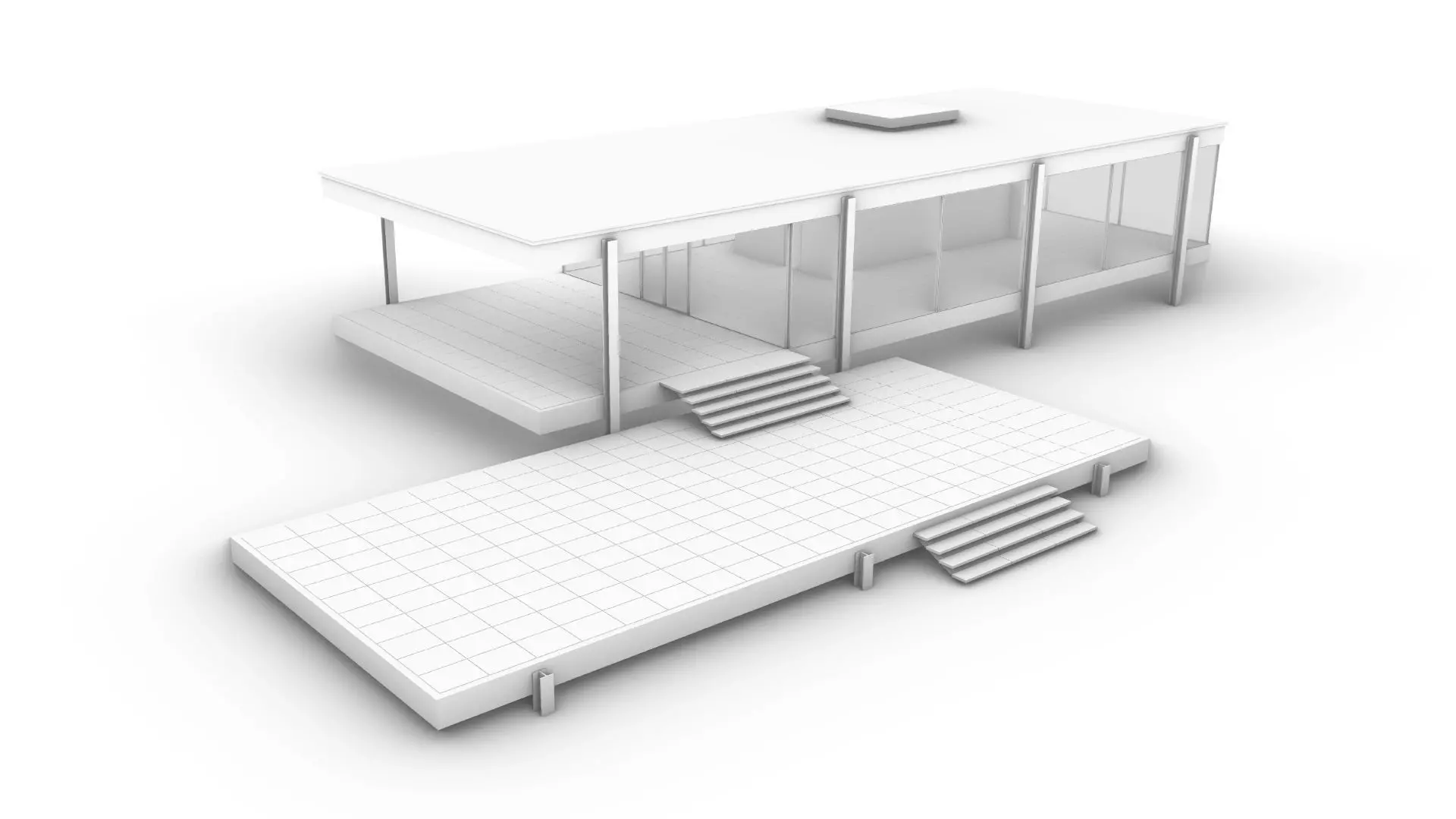 Farnsworth House 3d Architectural Model 3D model_0