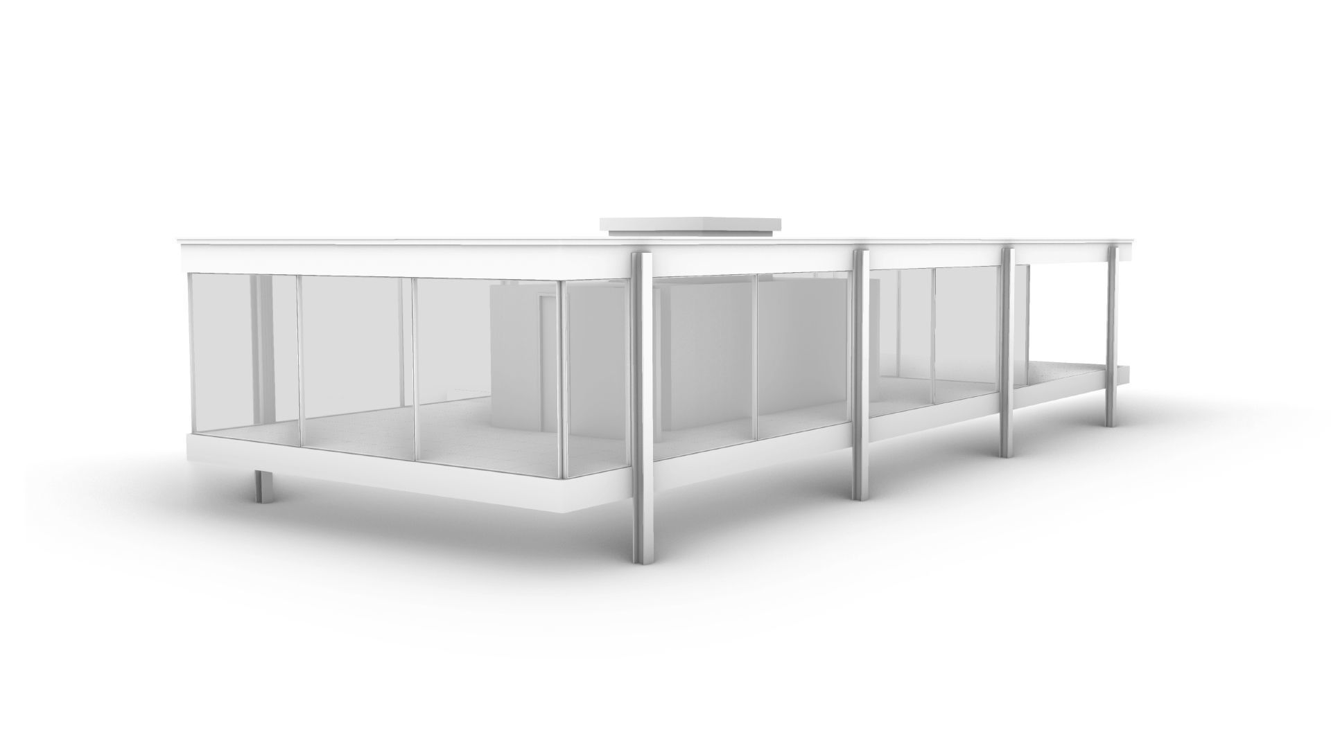 Farnsworth House 3d Architectural Model 3D model_3