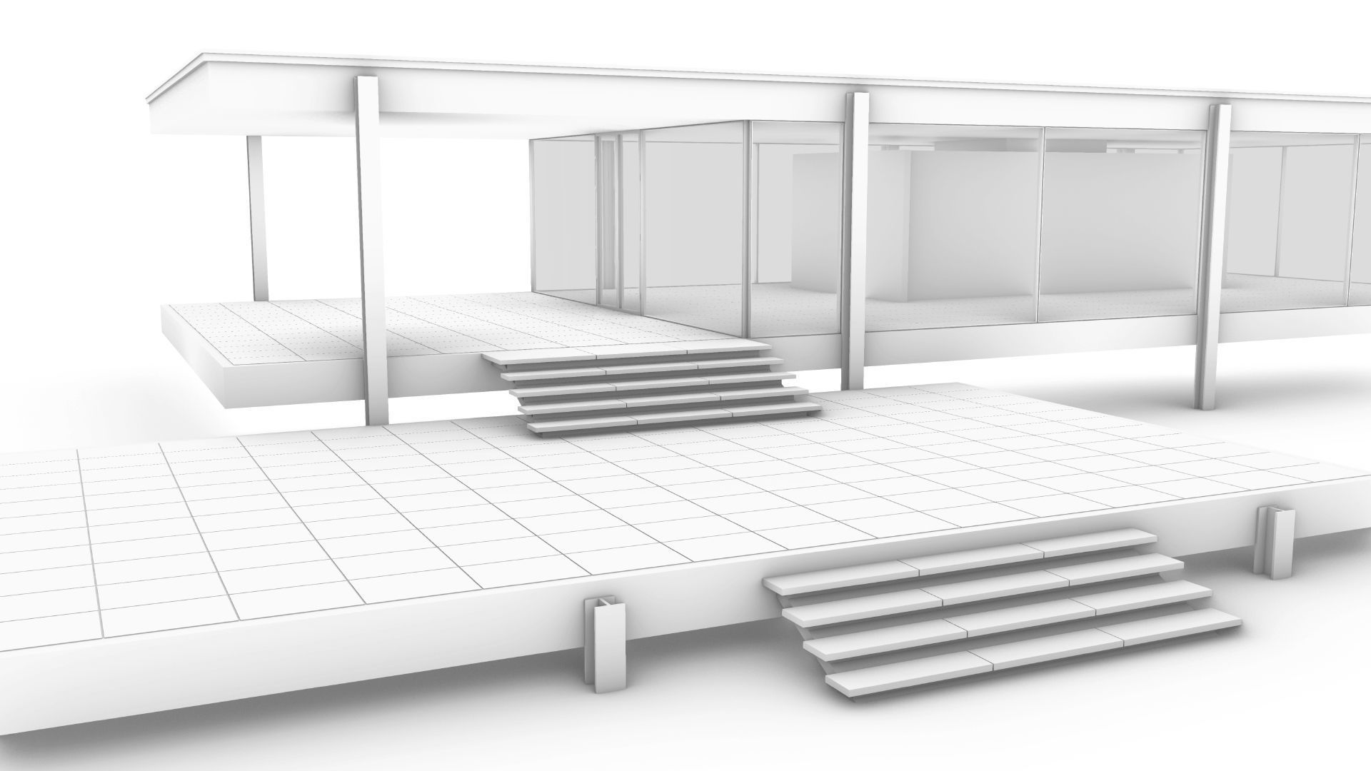Farnsworth House 3d Architectural Model 3D model_5
