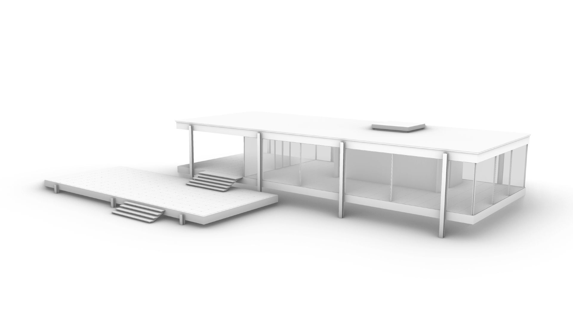 Farnsworth House 3d Architectural Model 3D model_2