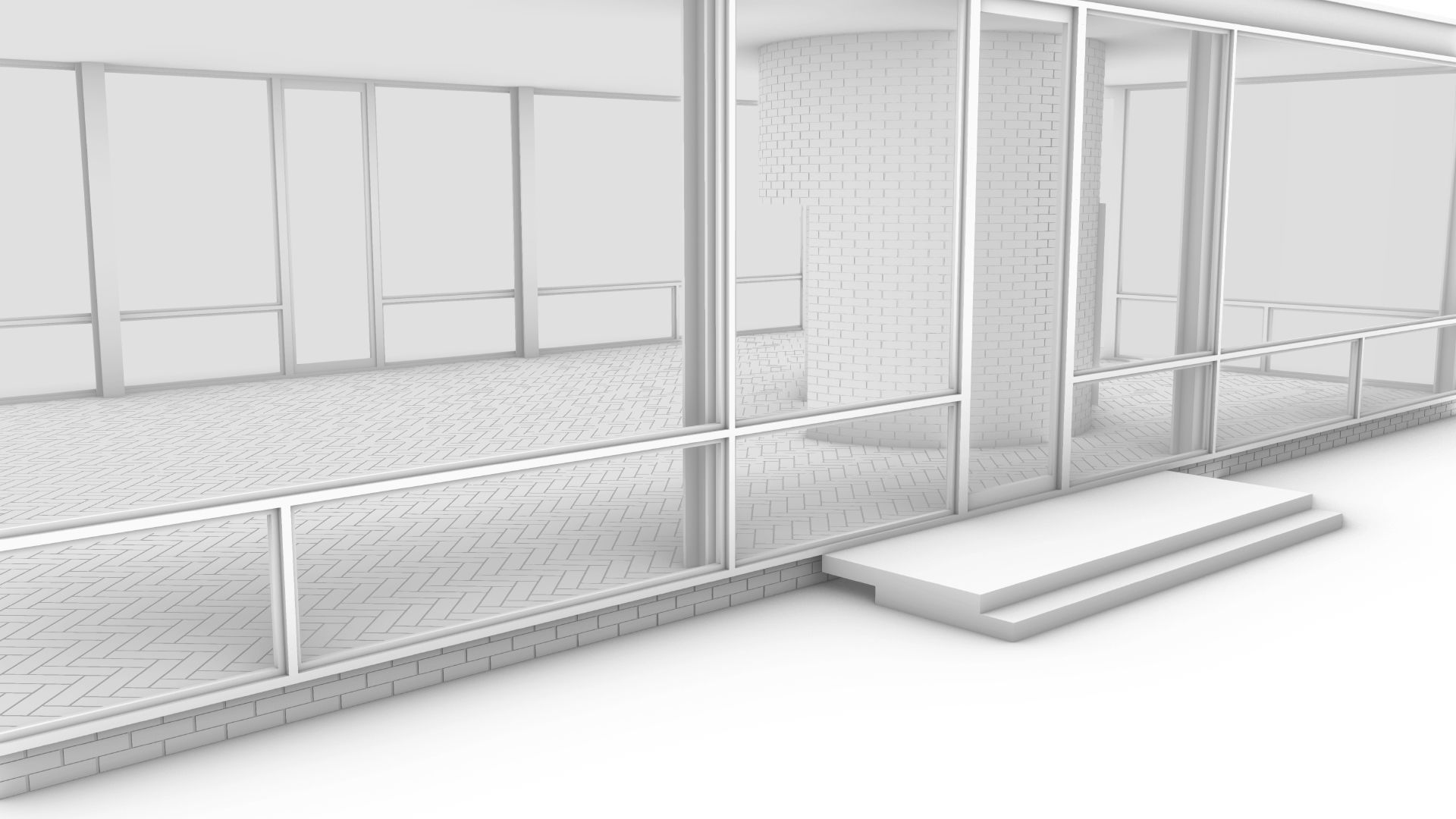 Glass House 3d Architectural Model 3D model_5