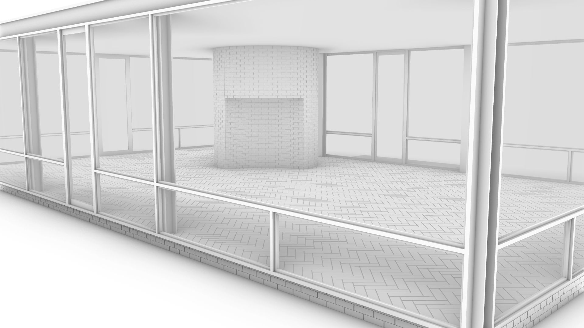 Glass House 3d Architectural Model 3D model_4