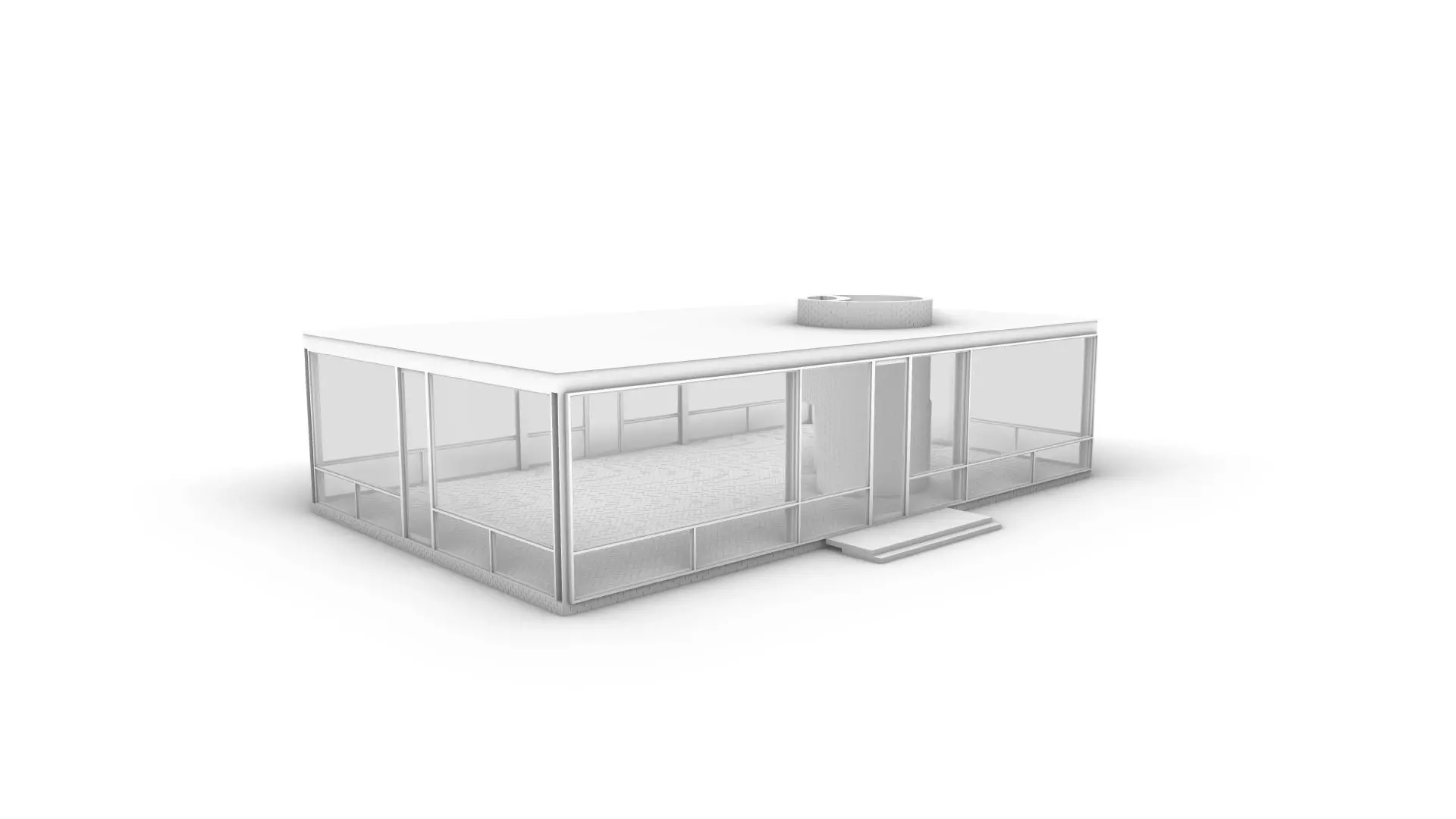 Glass House 3d Architectural Model 3D model_0