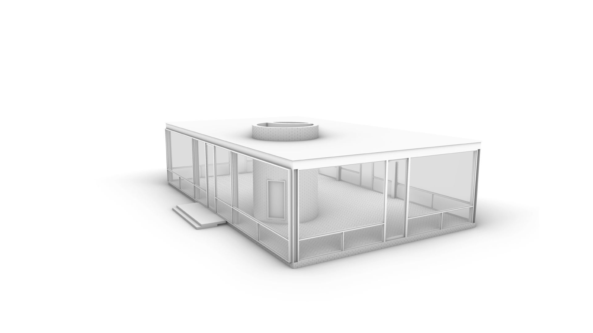 Glass House 3d Architectural Model 3D model_2