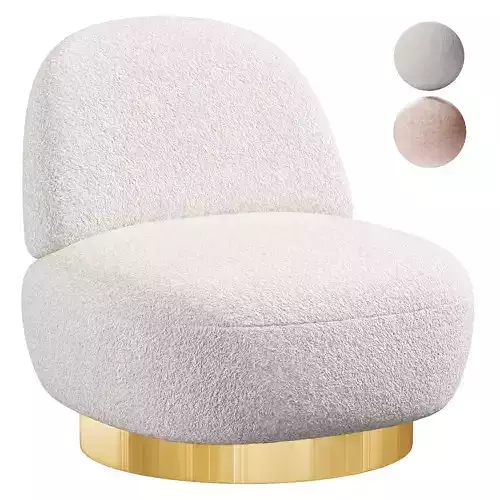 Clement Boucle Swivel Chair by Luxdeco
